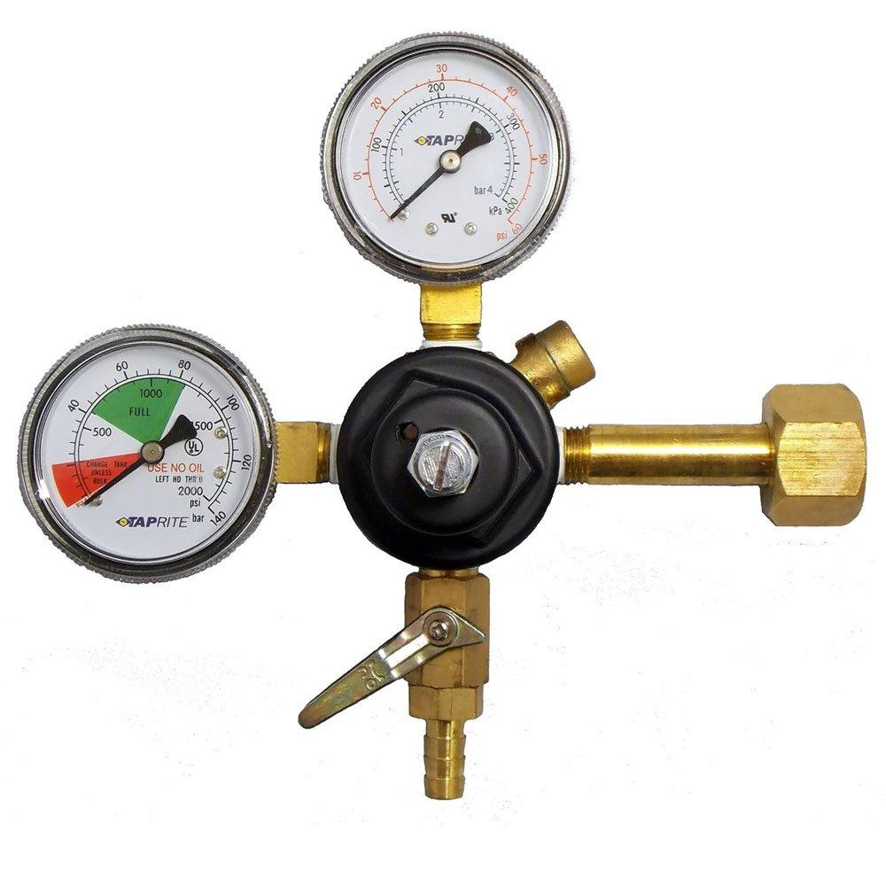 Taprite Taprite Co2 Primary Beer Regulator 3741-BR New Draft Wine Soda - Dual High Pressure Gauge