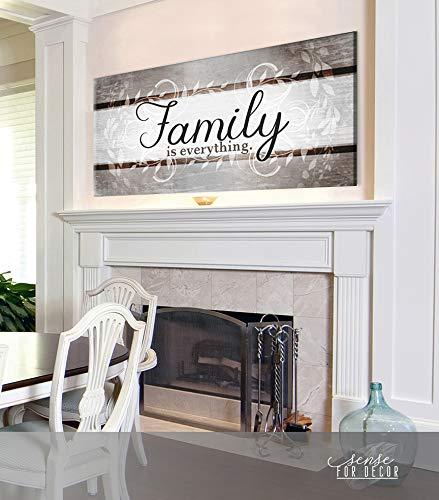 Sense for Decor Sense Of Art| Family Is Everything| Family room furniture| Framed wall art| Large canvas wall art| Farmhouse decor| Family wall dcor| Living room decor (42 x 19, Family is Everything V2 (Brown))