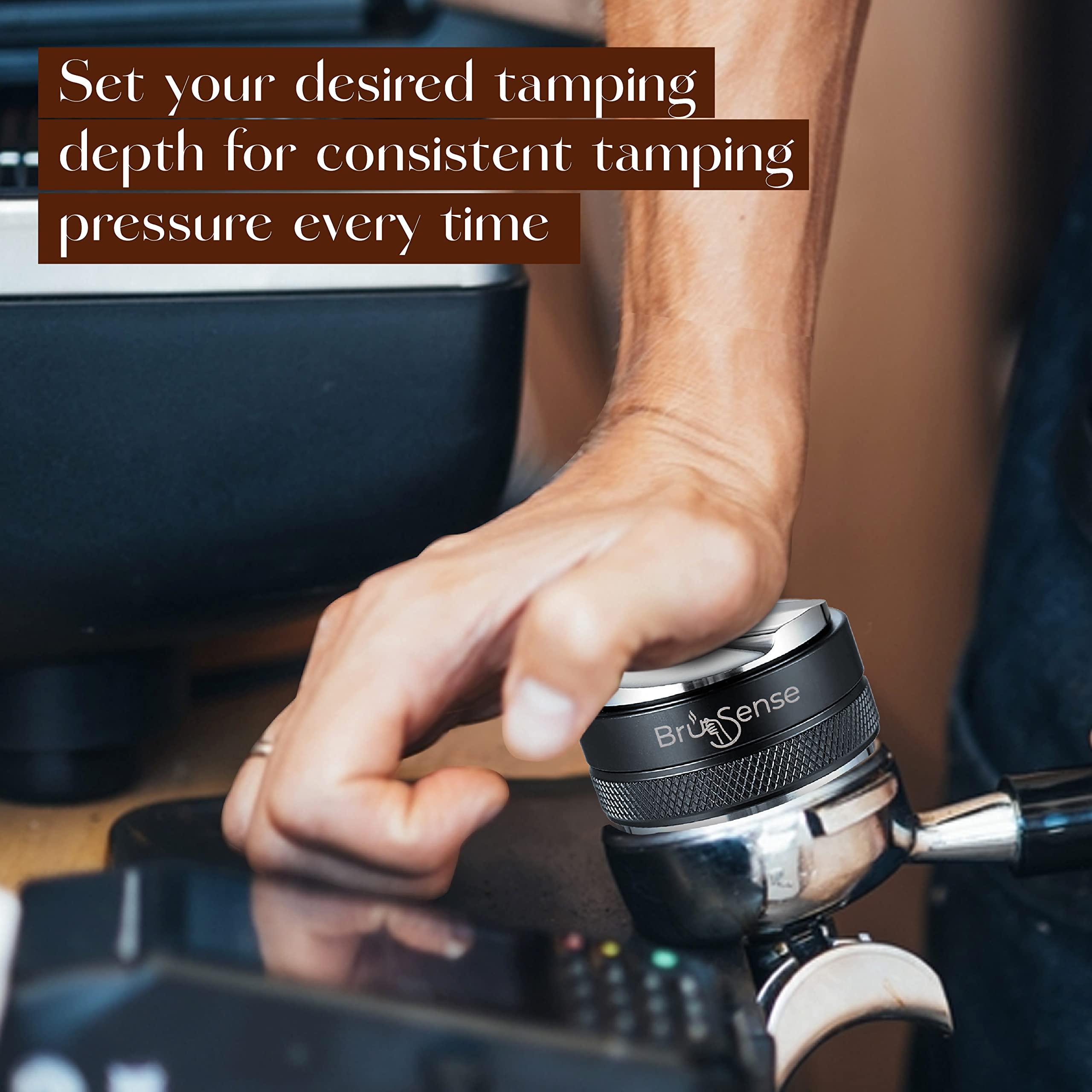 Bru Sense 53mm Espresso Tamper & Distributor | Accessories Include Own Tamp Mat For Quick Storage | Ideal Tools For Breville/Sage Automatic Coffee Machine.