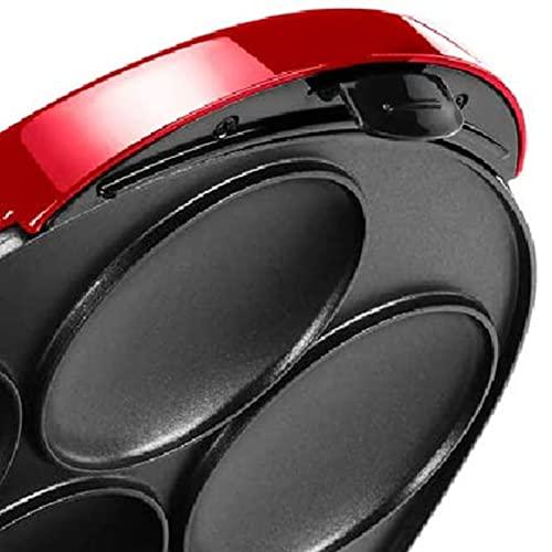 Holstein Housewares Holstein Housewares Non-Stick 6-Section Multi-Food Maker - Arepas, Mini Pancakes, Corncakes and More, 6-PC, Metallic Red