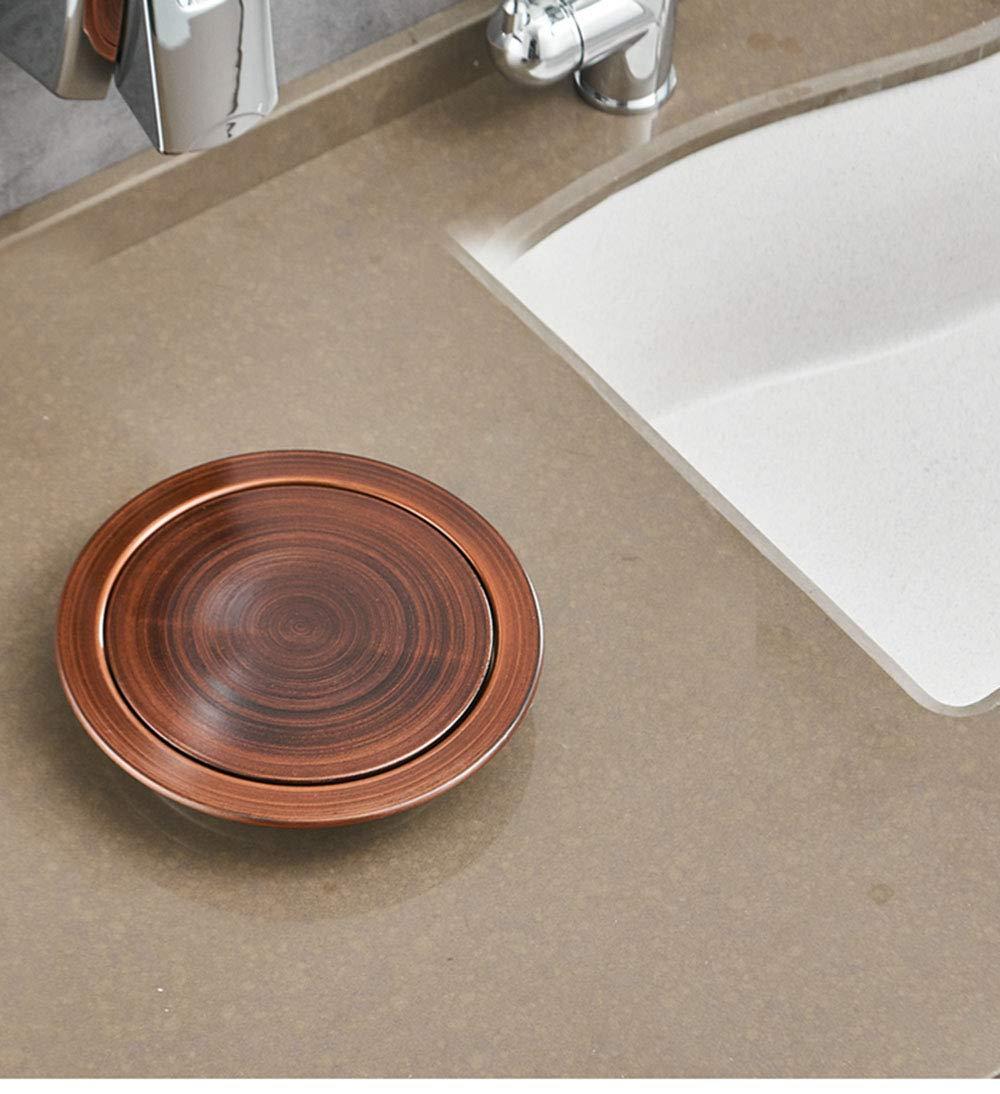 YISHUOYZBS YISHUOYZBS Trash Bin Built-in Balance Flap Cover Lid, Countertop Stainless Steel Trash Grommet Recessed Trash Can Lid-Silver