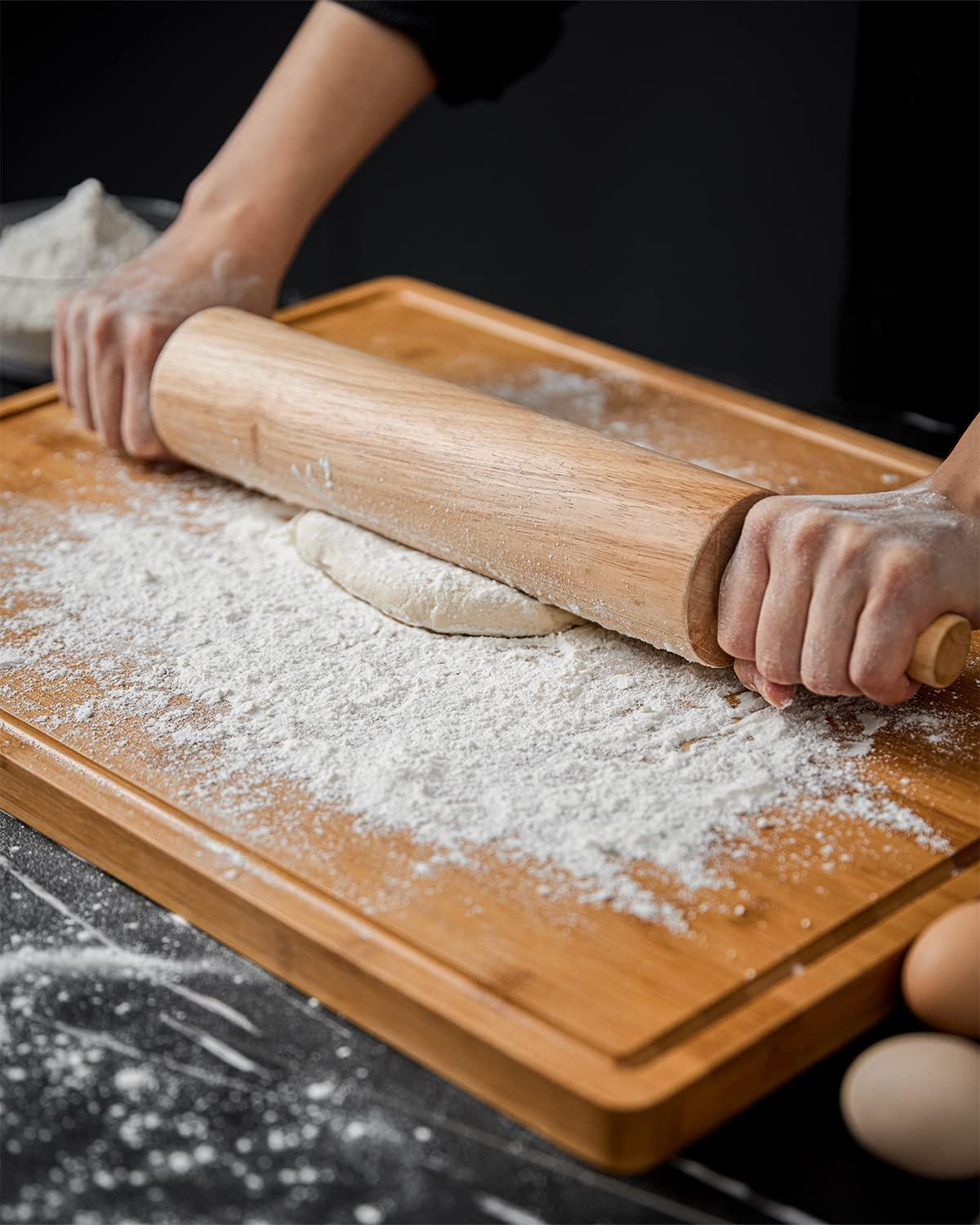 BEZIA Extra Large Cutting Boards for Kitchen, XXL Reversible Large Bamboo Cutting Board, Carving Board Cheese Board with Deep Groove, Kitchen Chopping Board for Meat, Vegetables, Fruit, Turkey