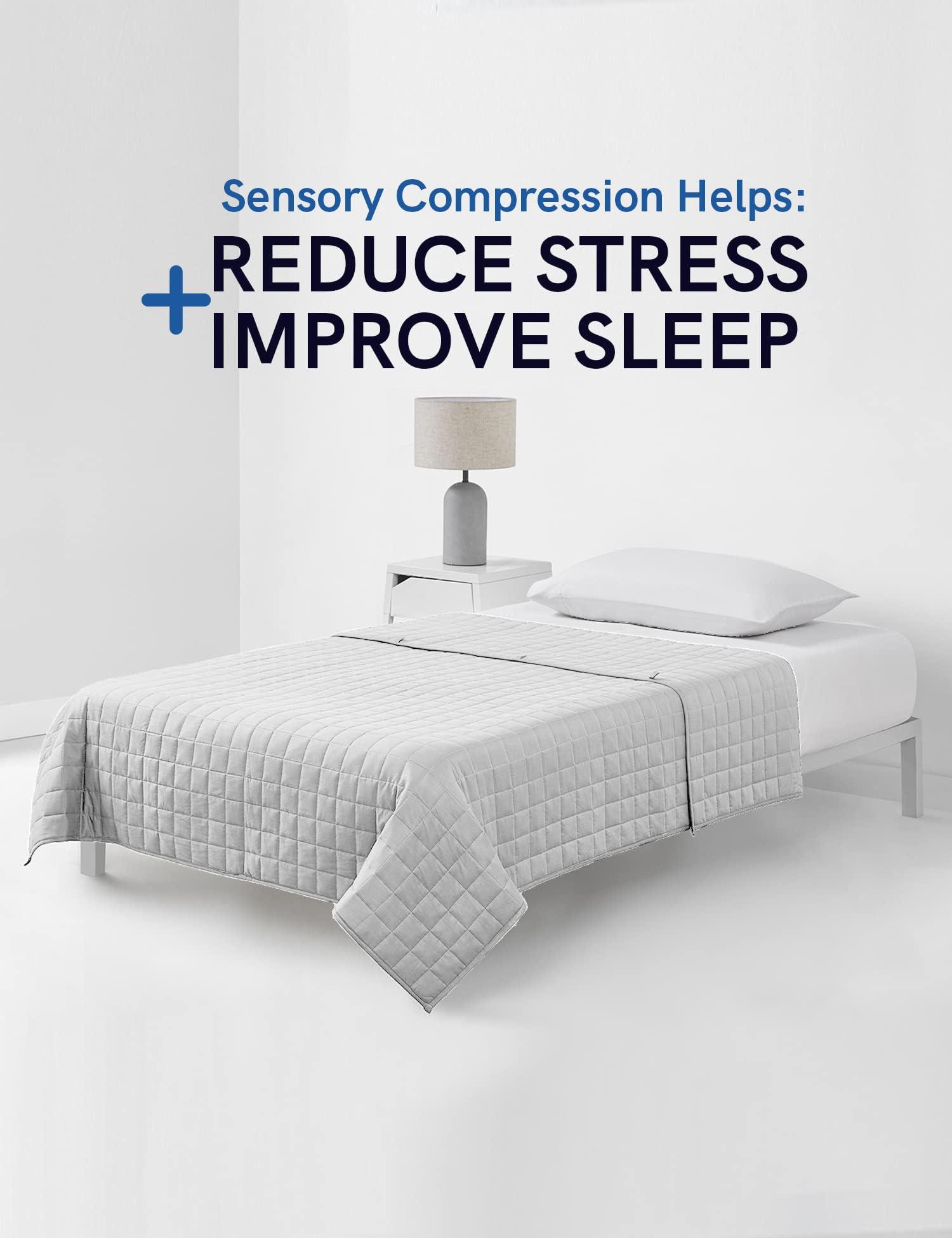 YnM YnM Exclusive Cooling Weighted Blanket,Smallest Compartments, Bed Blanket for One Person of 140lbs, Ideal for Queen/King Bed (60x80 Inches, 15 Pounds, Light Grey)