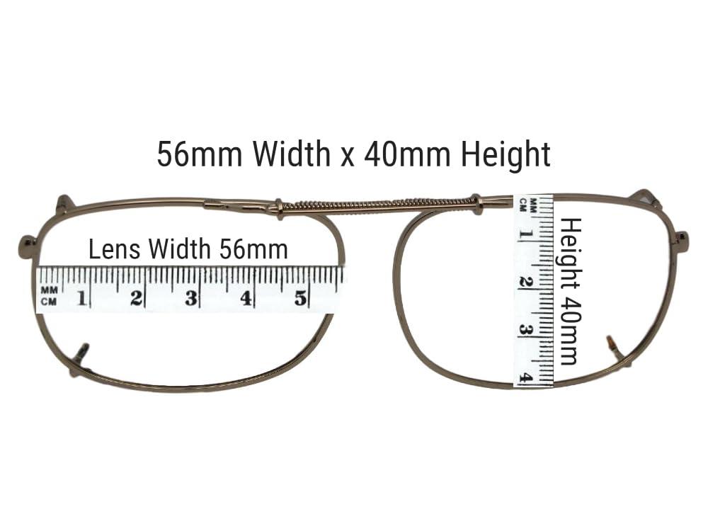 Sunglass Rage Rectangle Non Polarized Clip-On Sunglasses for Men and Women  Clip On Sunglasses For Eyewear glasses (Pewter-NON Polarized Gray Lens, 52mm Width x 35mm Height, Millimeters)