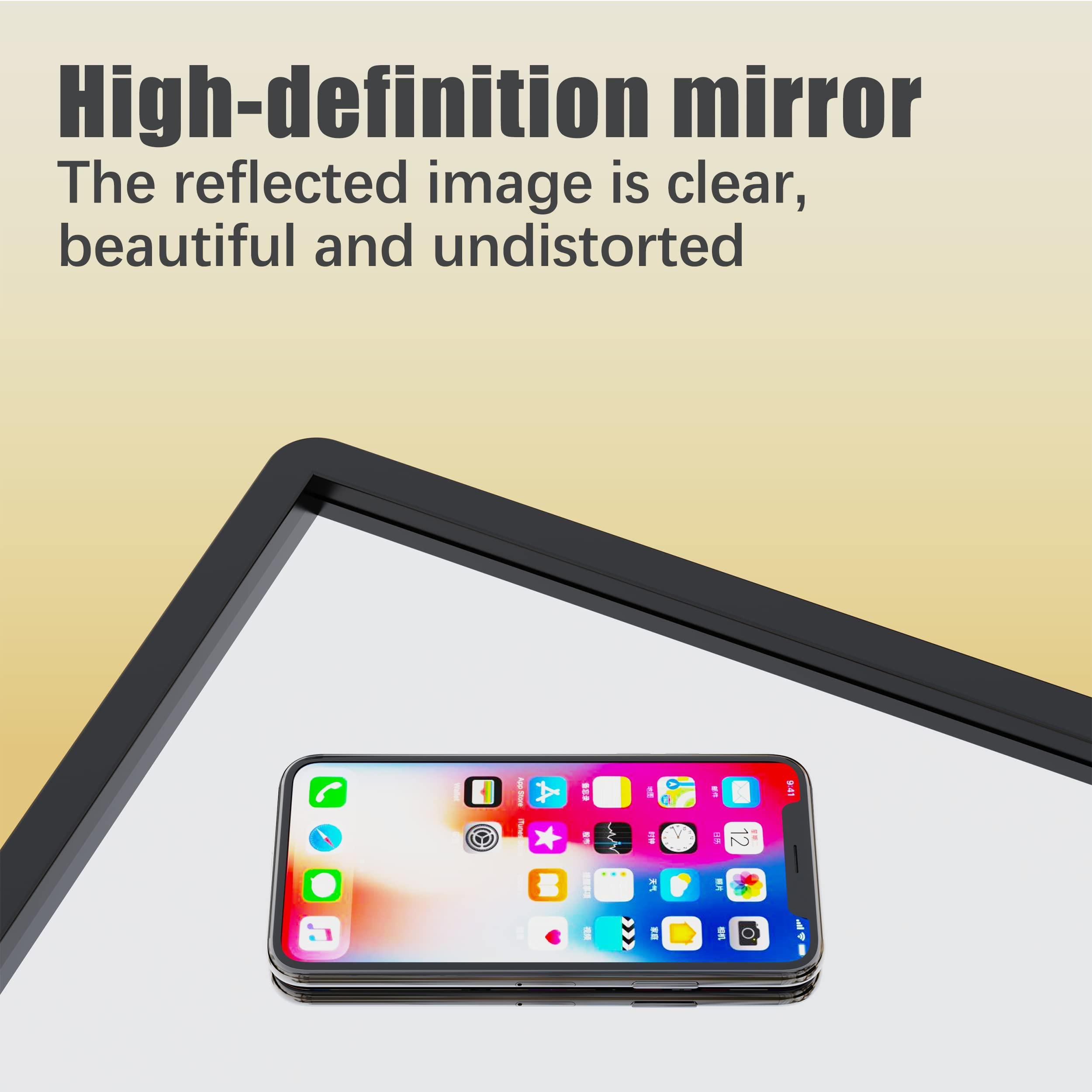 ANYHI ANYHI Black Bathroom Wall Mirror with Shelf, 32\" 24\" Metal Frame Rectangle Mirror for Bathroom with Shelf, Perfect for Living Room, Bedroom, Entryway, Horizontal or Vertical