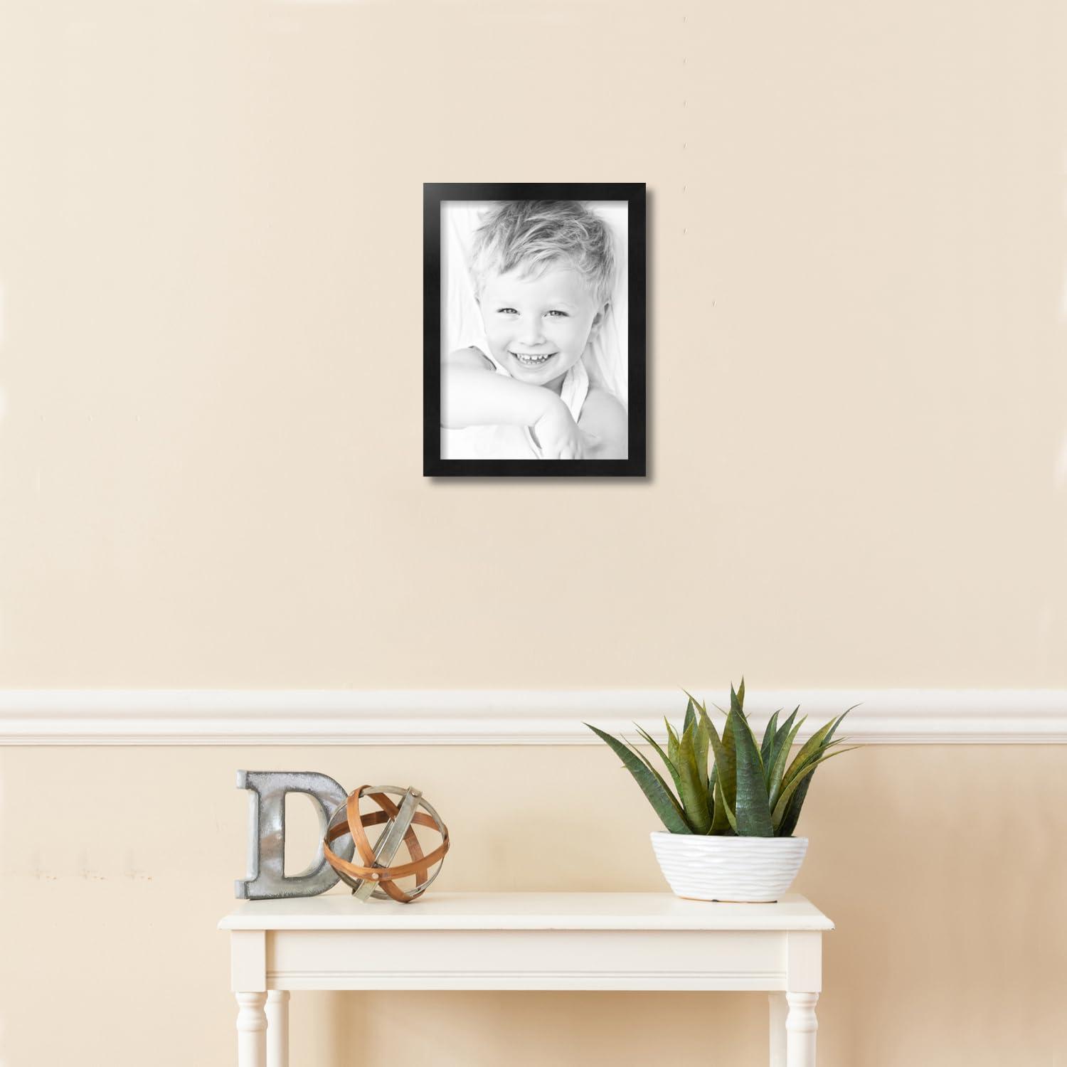 ArtToFrames ArtToFrames 11x15 Inch Black Picture Frame, This 1.00 Inch Custom Wood Poster Frame is Black - Comes with Regular Glass and Corrugated Backing (2WOM5139-11x15)
