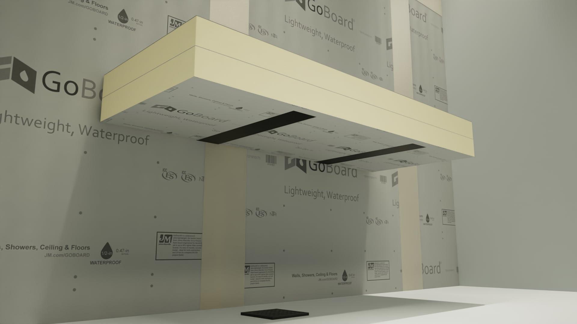 The Original Granite Bracket Floating Shower Bench Kit with GoBoard - Original Shower Bench Bracket (12x18)