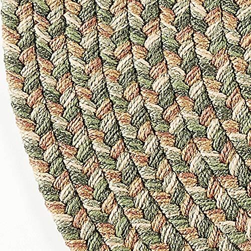 Super Area Rugs Super Area Rugs Braided Rug Sanibel Indoor/Outdoor Braided Classic American Made Carpet, Basil Tweed, 2' x 8' Oval Runner