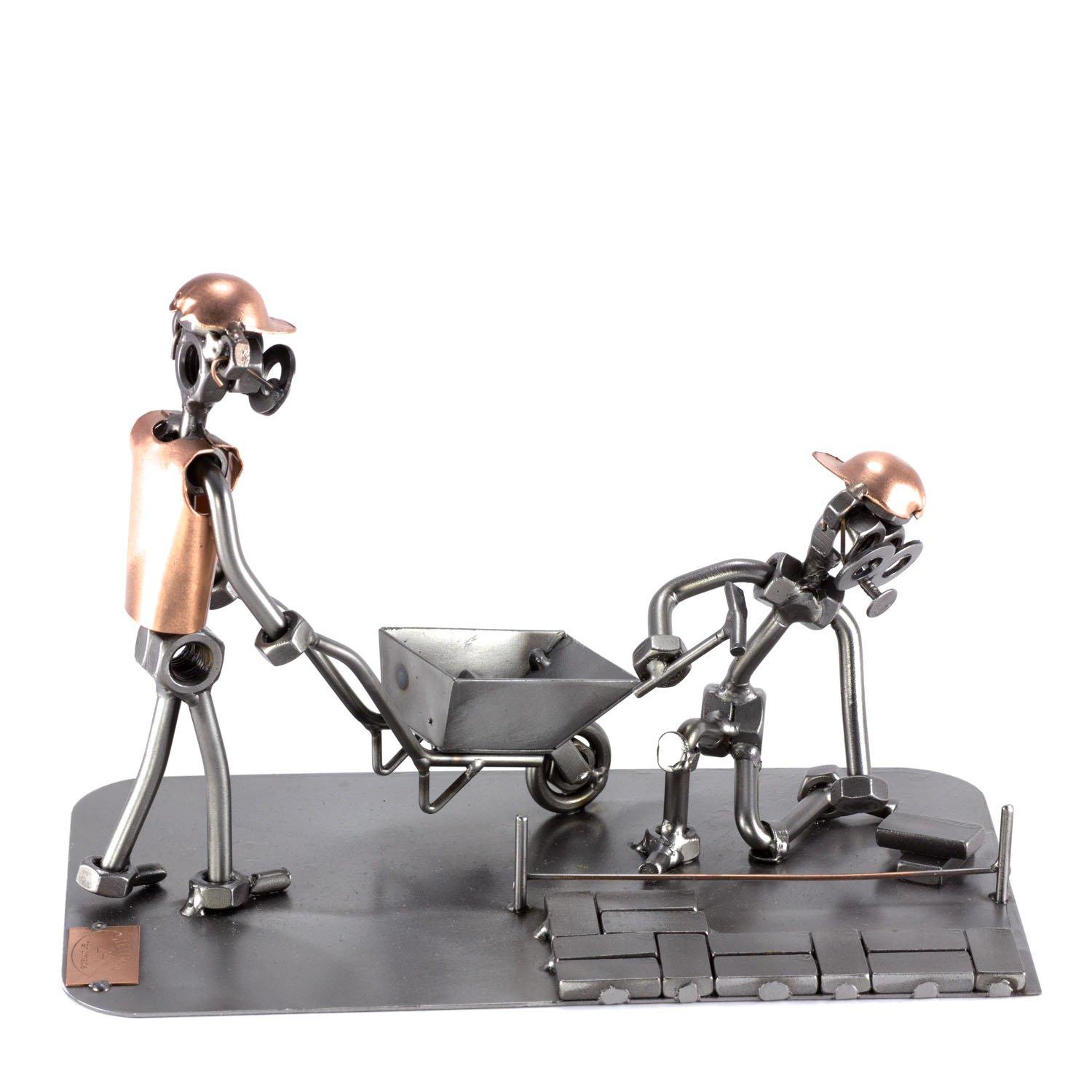 Steelman24 Steelman24 Pavor Teamwork Sculpture Nuts and Bolts Handmade Ornaments Made in Germany Metal Figurine