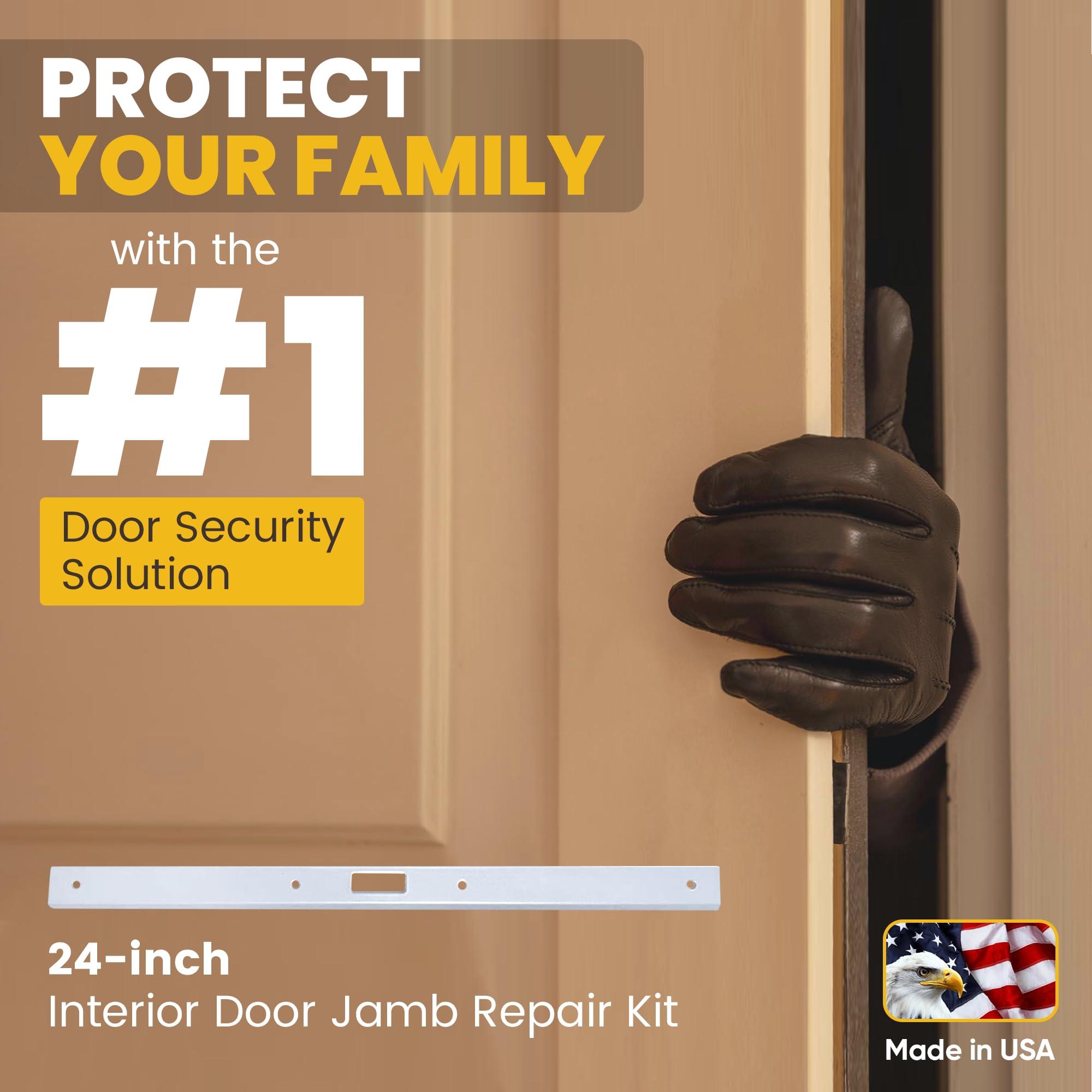 Armor Concepts Armor Concepts Interior Fix-A-Jamb 24\" Interior Door Jamb Repair Kit, Door Repair Kit for Interior Doors, Door Home Repair in 5 Minutes, Perfect for Apartments and Homes (White)
