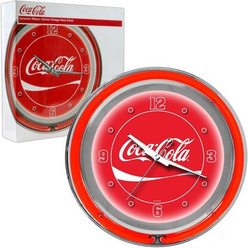 Trademark Gameroom Coca-Cola Chrome Double Ring Neon Clock, 14"