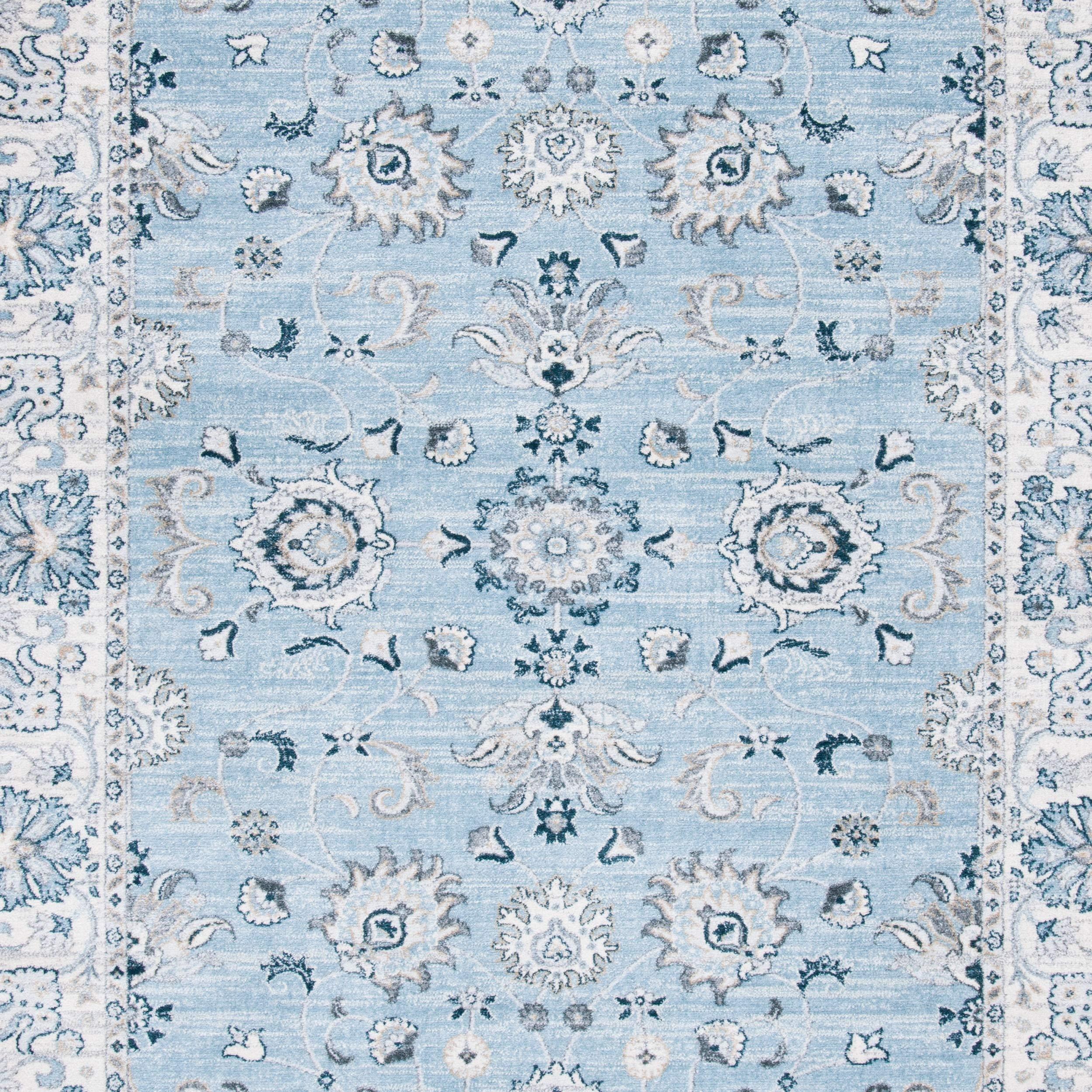 Safavieh SAFAVIEH Isabella Collection Area Rug - 8' x 10', Light Blue & Cream, Oriental Design, Non-Shedding & Easy Care, Ideal for High Traffic Areas in Living Room, Bedroom (ISA940M)