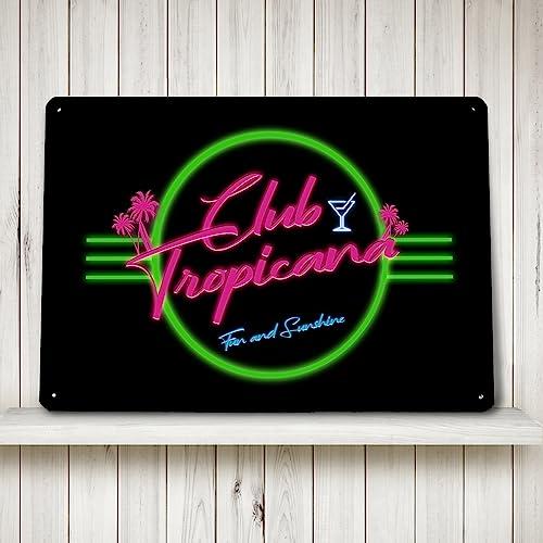 Artylicious Artylicious Club Tropicana Neon Cocktail Bar Wall Art A4 Metal Sign (30 X 20Cm Approx)