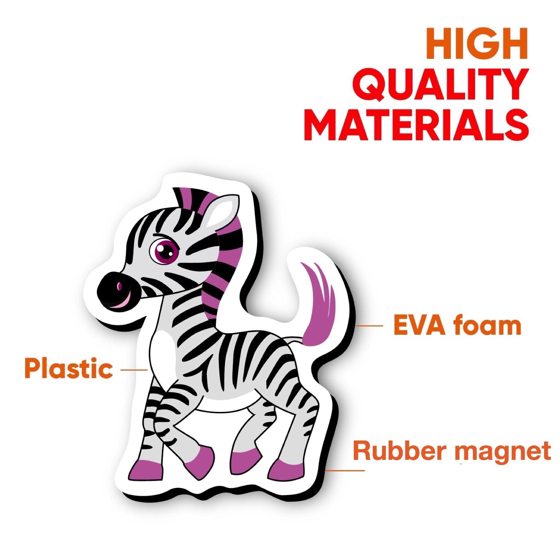 LIENO ROSIO LIENO ROSIO 16 Foam Zoo Animals Magnets - Big Baby Magnets Age 1+ - Funny Magnets for Kids on Fridge - Toddler Animal Toys - Magnetic Toys for Toddlers 1-3