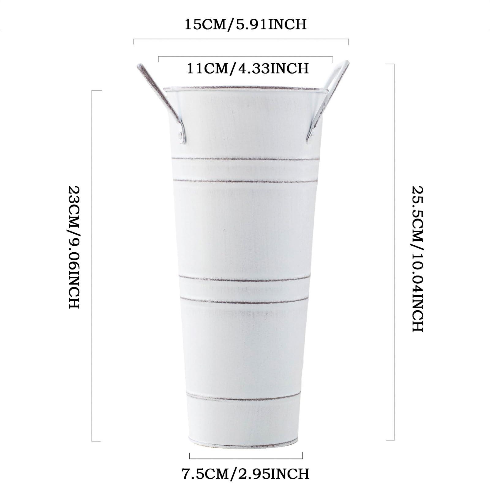 BLOWEST BLOWEST Mini Umbrella Stand Holder, Cute Metal Umbrella Bucket Freestanding, Small Umbrella Rack Barrel Canes, Walking Sticks Golf Clubs Organizer, Metal Floor Vase for Entryway Porch Indoor (White)