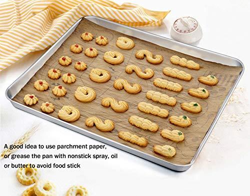 TeamFar TeamFar Baking Sheet, Stainless Steel Baking Pan Cookie Sheet, Healthy & Non Toxic, Rust Free & Less Stick, Easy Clean & Dishwasher Safe