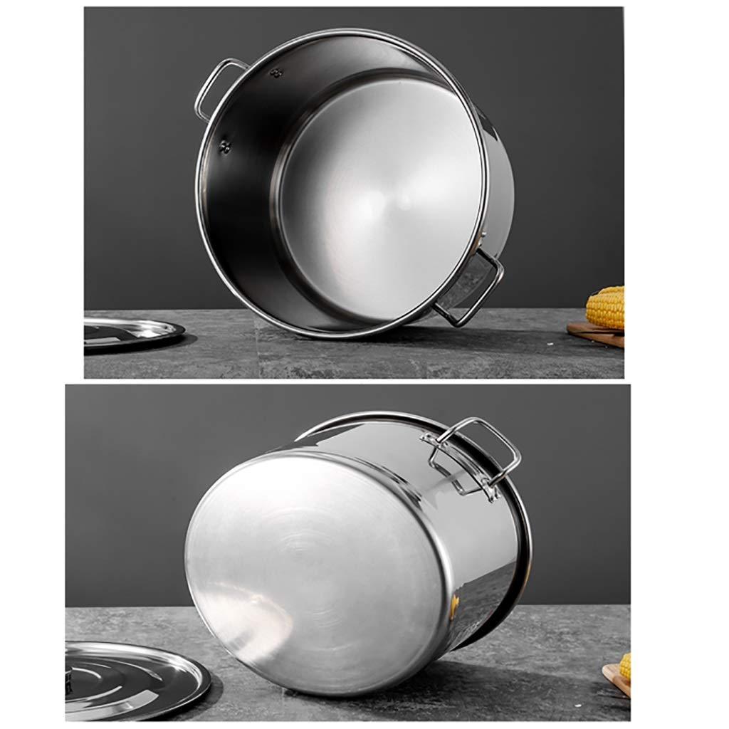 ZSH 304 Stainless Steel Stock Pot, Thickened Large Soup Pot With Lid For Catering Commercial Use For Gas Stove/induction Cooker (19-158L) (Size : 30L)