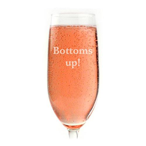 Glass With a Twist Personalized Champagne Flute Engraved with Your Custom Text