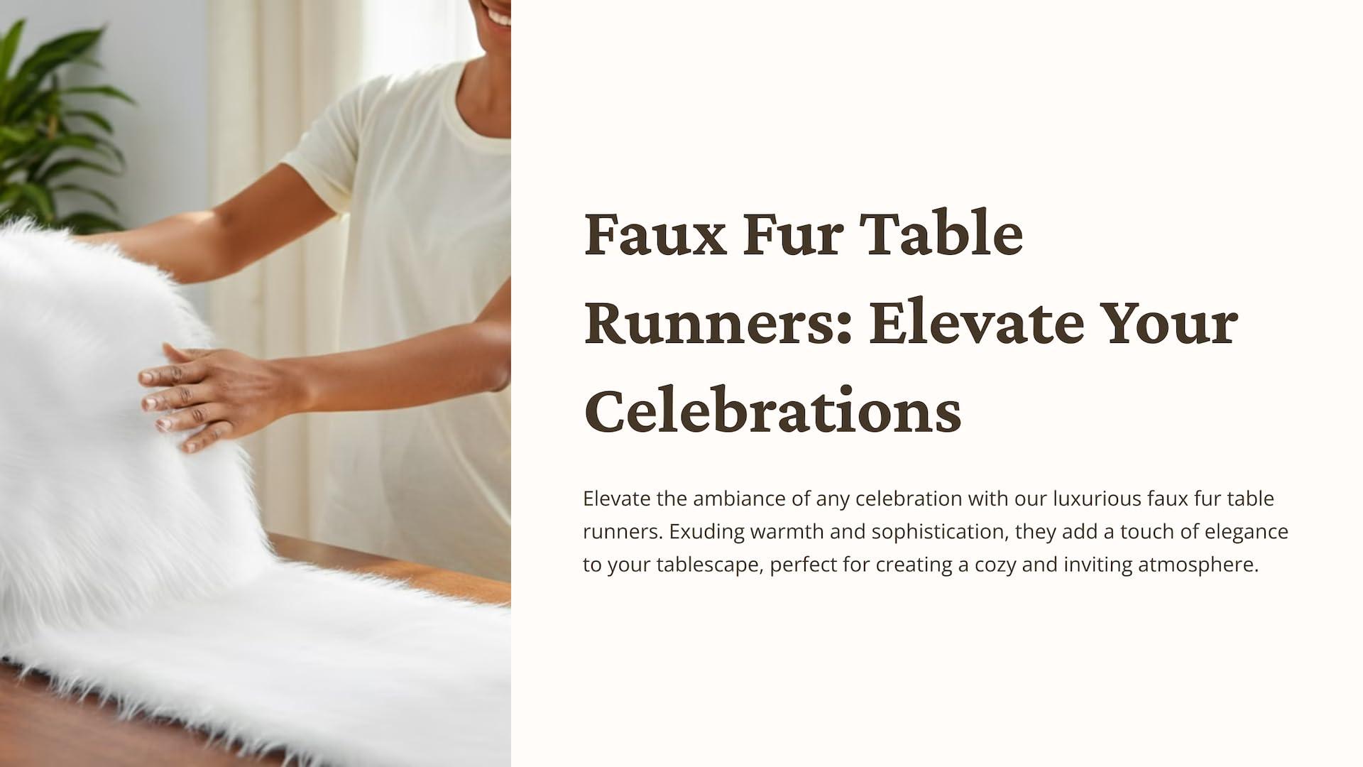 FabricLA Red Table Runner | Faux Fur Table Runners | 12 X 60-Inch Long Fluffy Snow Christmas & Holiday Dcor | Dining Table Runner Design by FabricLA