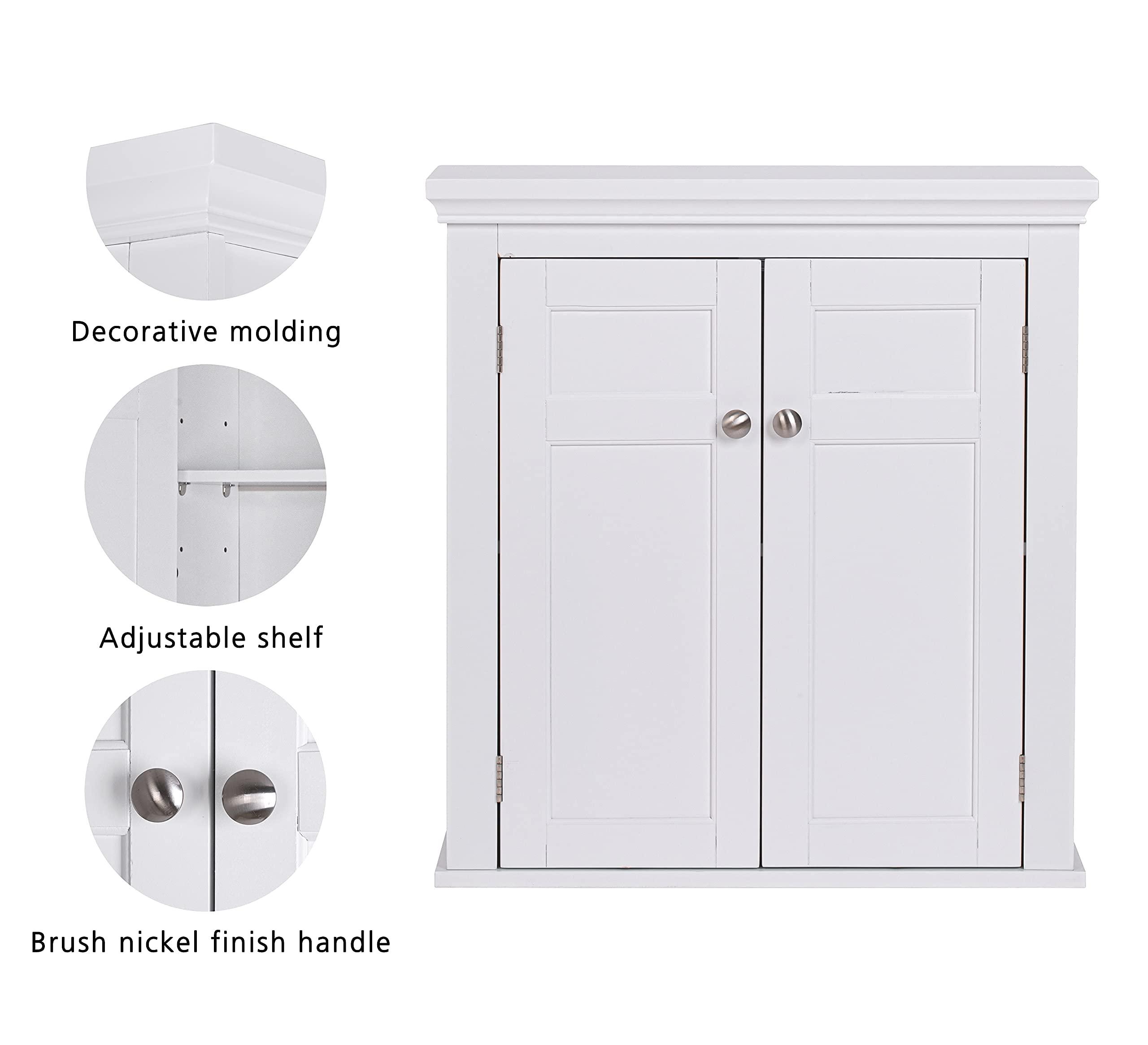 Spirich Spirich Bathroom Cabinet Wall Mounted, Hanging Bathroom Storage Cabinet Over Toilet, Medicine Cabinet with Doors and Shelves (White)
