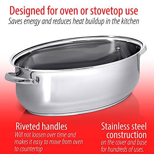 Precise Heat Precise Heat KTROAST3 Roaster, 20 inches, Stainless Steel