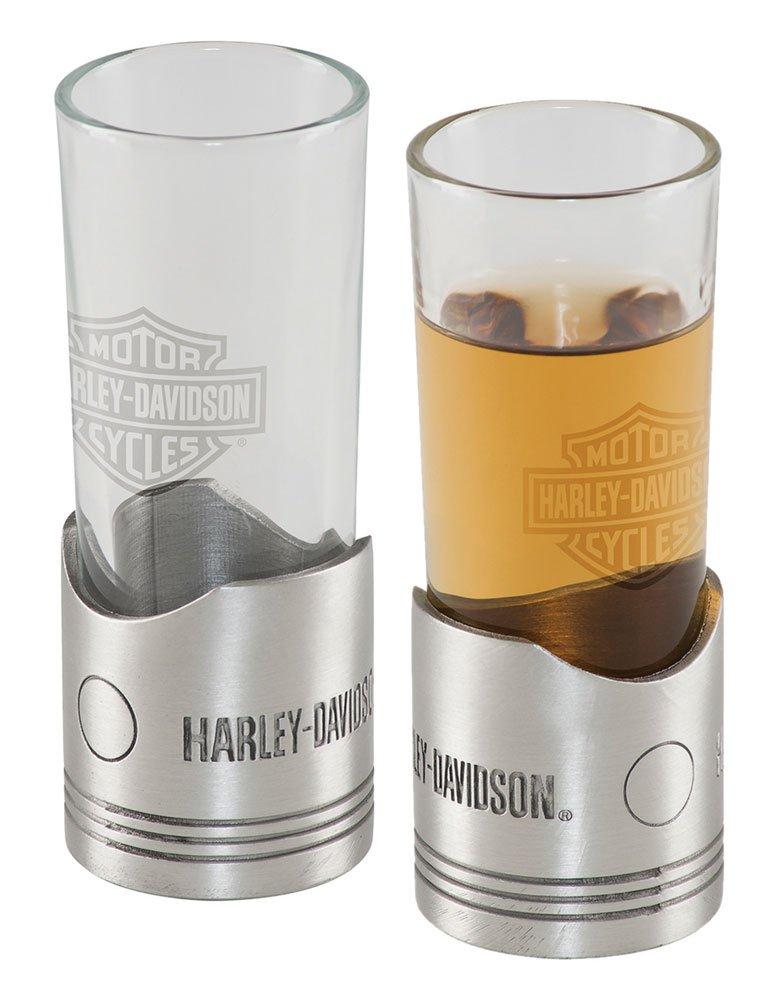 Harley-Davidson Harley-Davidson Piston Shot Glass Set, Two Hand Blown 2 oz. Glasses HDL-18770