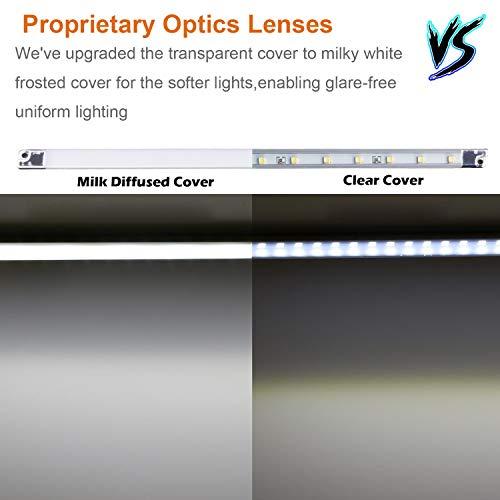 Cefrank Cefrank LED Display Lights, (4) Strip Light Bars for Display Case Shelf Showcase Bookshelf Kitchen Workbench, Plug-in Under Cabinet Lighting - (6000K, Cool White)