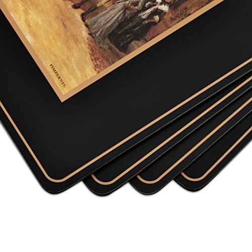 Pimpernel Pimpernel Tally Ho Collection Placemats | Set of 4 | Heat Resistant Mats | Cork-Backed Board | Hard Placemat Set for Dining Table | Measures 15.7” x 11.7”