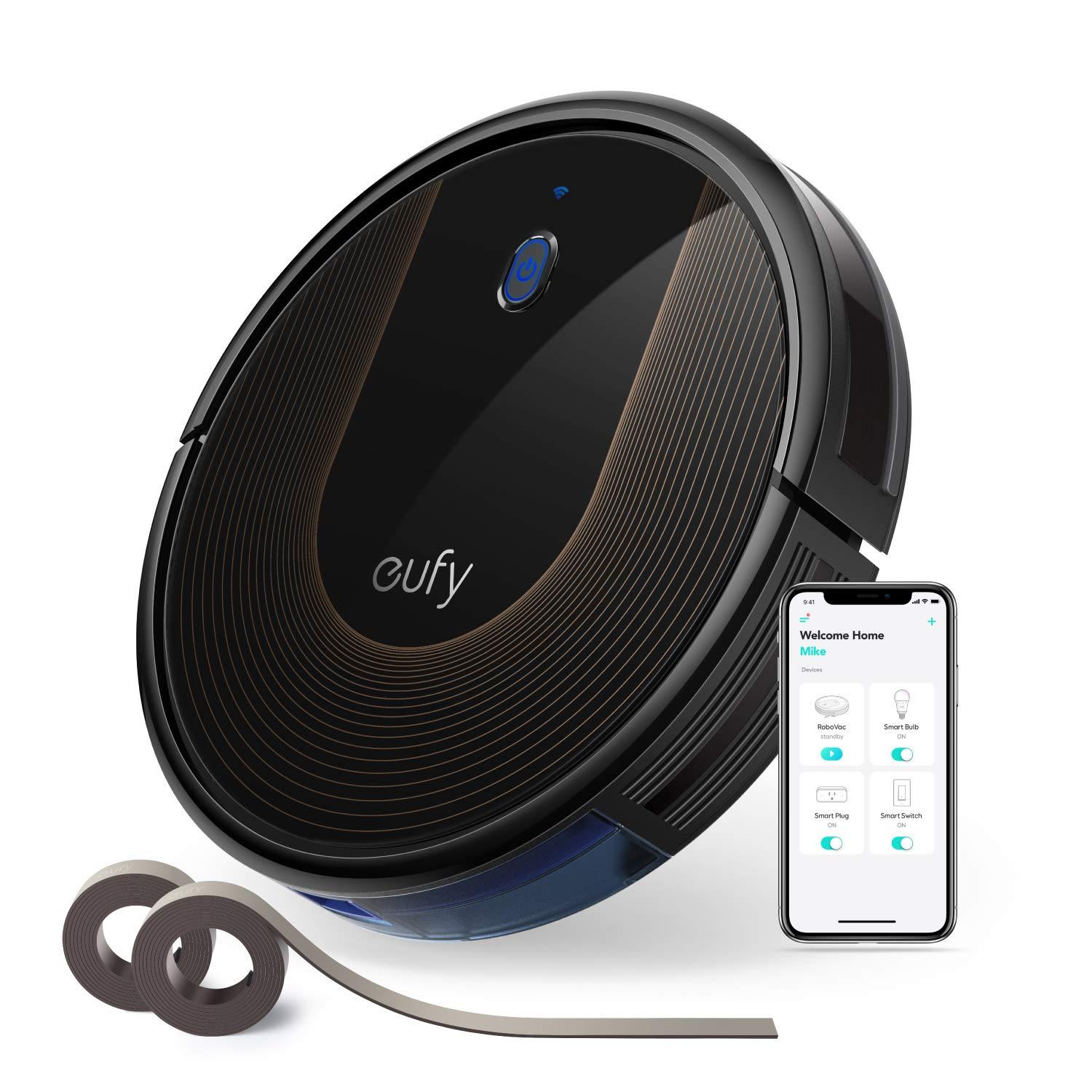 eufy Eufy BoostIQ RoboVac 30C, Robot Vacuum Cleaner, Wi-Fi, Super-Thin, 1500Pa Strong Suction, Boundary Strips Included, Self-Charging Robotic Vacuum Cleaner (Renewed)