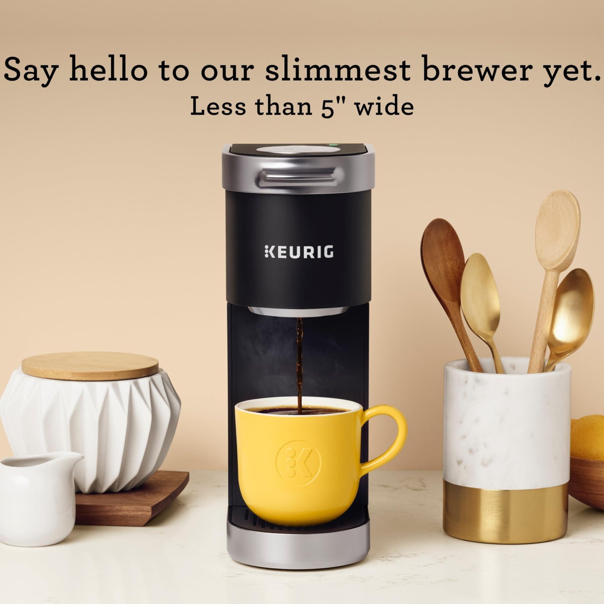Keurig Keurig K-Mini Plus Single Serve K-Cup Pod Coffee Maker, with 6 to 12oz Brew Size, Stores up to 9 K-Cup Pods, Travel Mug Friendly, Matte Black