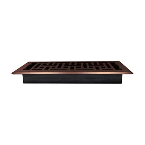 Decor Grates Decor Grates AJH410-RB Oriental Floor Register, 4x10 Inches, Rubbed Bronze Finish