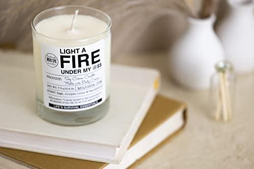 Mojo Spa Mojo Spa Light a Fire Under My @$$ Soy Massage Candle | Melts Into a Luxurious Body Cream | 8oz Glass Jar