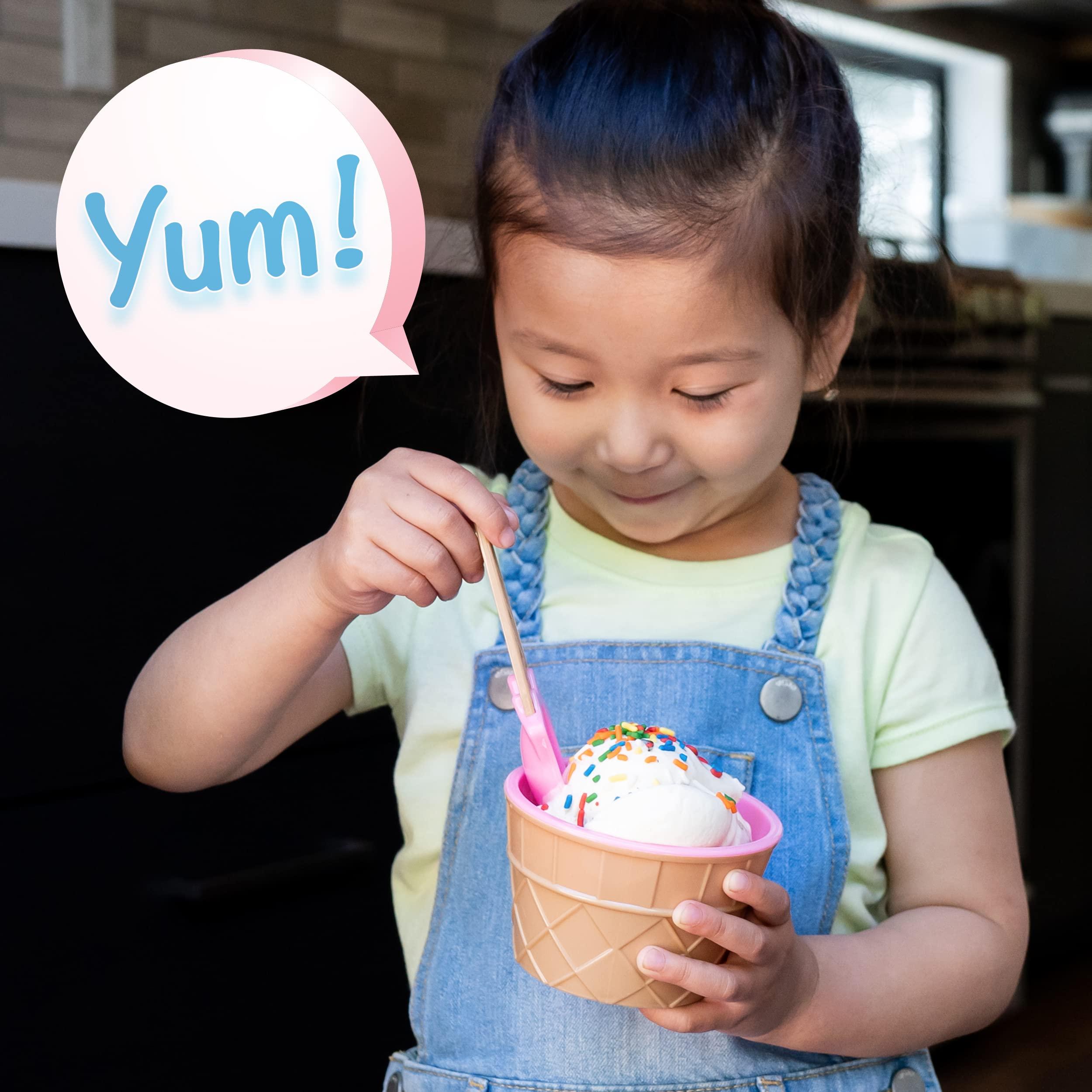 Greenco Greenco Ice Cream Bowls and Spoons - Ice Cream Cups for Birthday Party Decorations, Ice Cream Party Favors, Ice Cream Party Decorations, Ice Cream Sundae Bar Supplies, Set of 12 Vibrant Colors