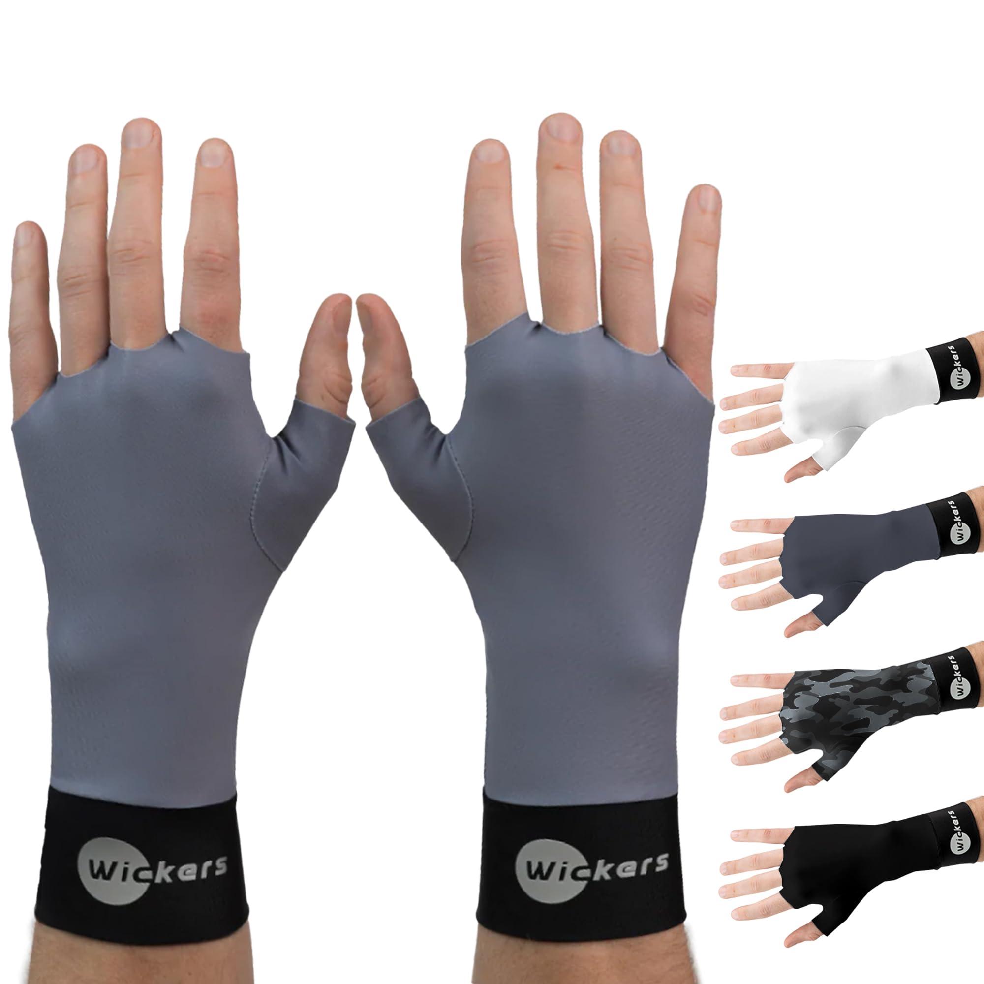 Wickers Wickers Fingerless Athletic Gloves Liners (Large, Gray), Gloves for Winter, Sport Gloves Liner, Lacrosse Glove Liners, Ski Glove Liners, Thin Glove Liners, Gloves Liner, Hockey Gloves Liners