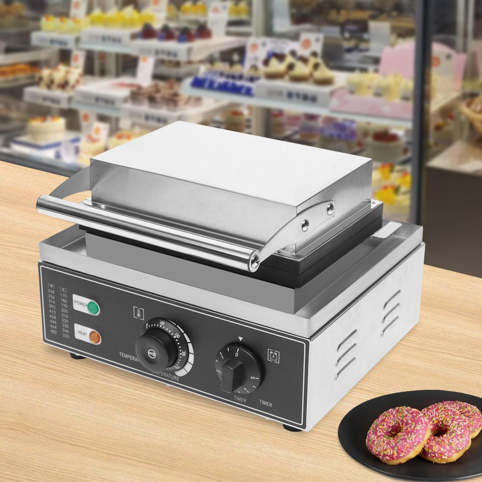CHALIGHT Commercial 6-Hole Donut Maker Machine Electric Nonstick Doughnut Making Machine Heating 50-300 Doughnut Maker Crepe Maker Waffle Maker Donut Fryer for Breakfast Snacks Desserts