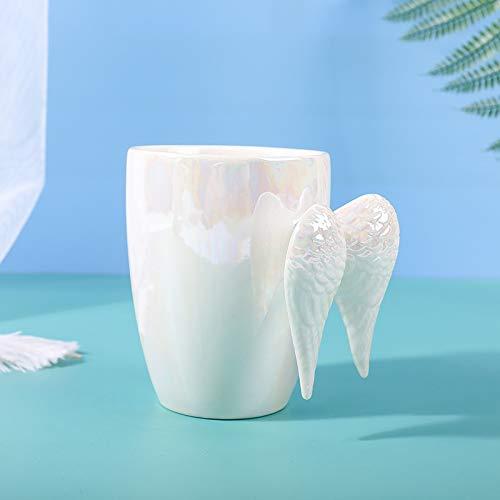 Littlefall 14oz Winged Angel Mug , Creative Wings Ceramic Coffee Cup Mugs, A Good Omen Coffee Mug , Porcealin Cup Angel gifts for Girl Women,bridesmaid gifts,Mother\'s Day Gifts Mug (white)