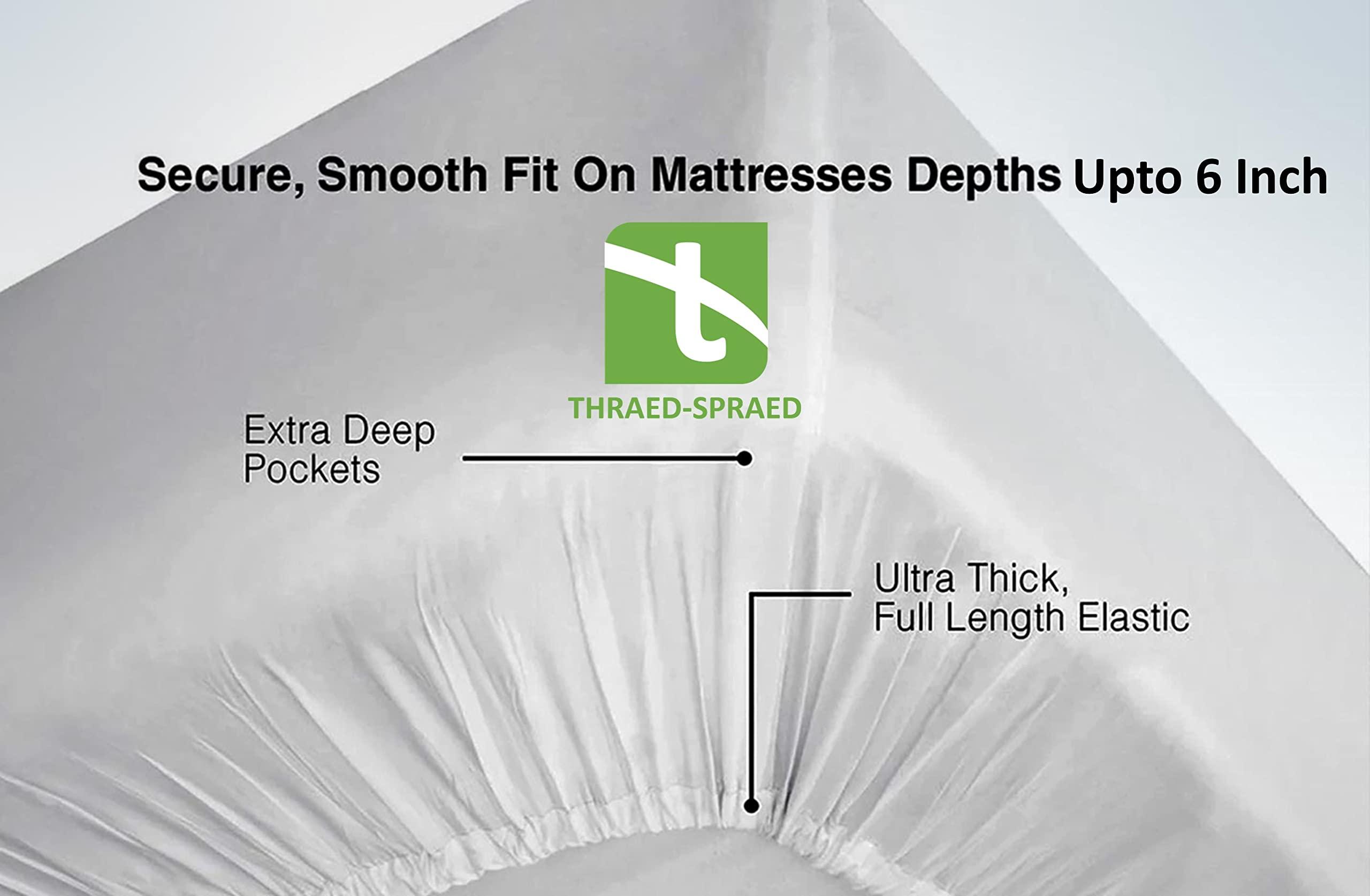 Thraed-Spraed RV Bunk 38 X 75 Sheet Set 600 Thread Count 100% Egyptian Cotton 6-Inch Deep Pockets Made for RV, Camper, Motorhomes, Boat, Soft Luxury & Breathable, 4-PC RV-Sheets - Light Grey Solid