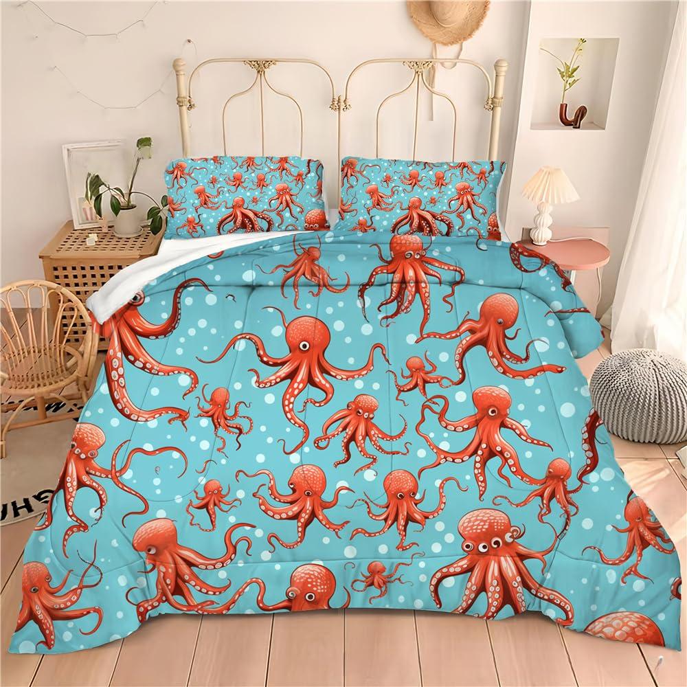 BIVVI BIVVI Smoky Bedding Set King Size, Misty Forest Gree Trees Natural Scenery Art Quilt Set, 3pcs Ultra Soft and Breathable Comforter Set, 103x90 Inches