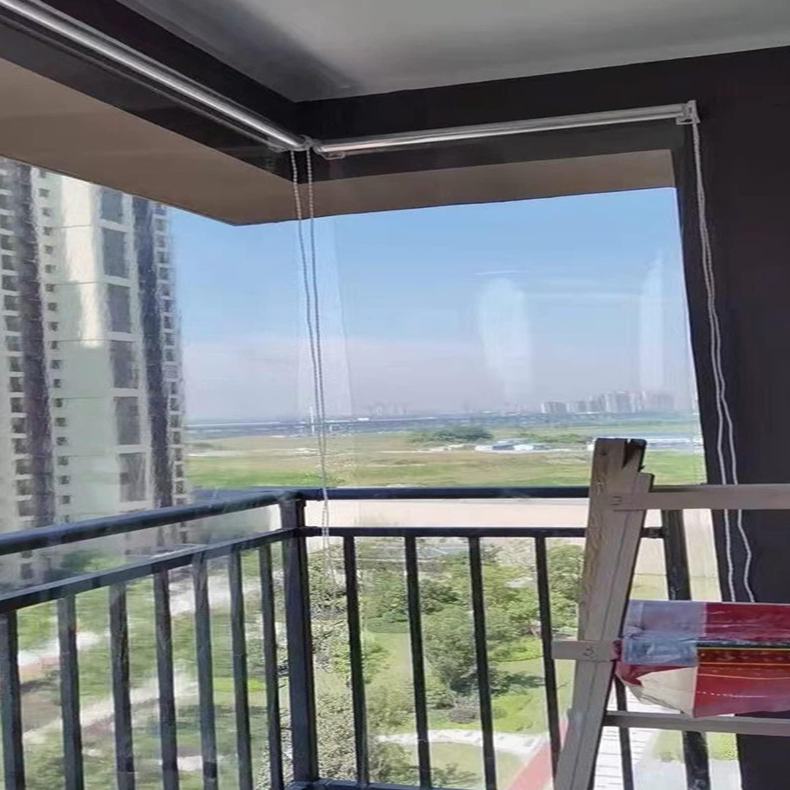 SHUGUANGGUDE Clear Roll Up Blinds Outdoor Garden,Transparent Waterproof Roller,Dust-Proof Windproof PVC Vinyl Plastic Roller Blinds/Curtain,Rainproof Curtain for Bedrooms,Bathroom,70x120cm/27.5x47.2in