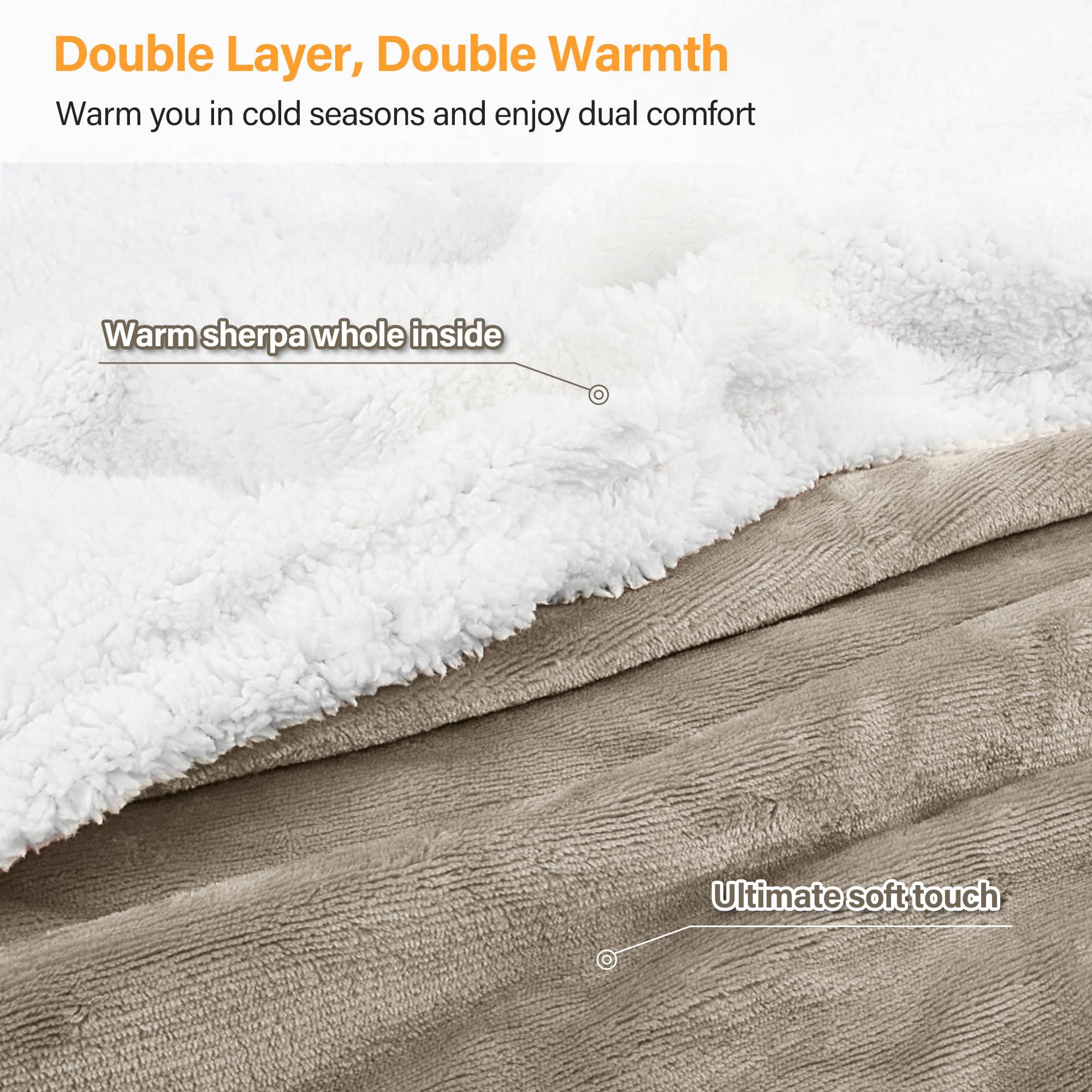 Catalonia Catalonia Sherpa Wearable Blanket with Sleeves Arms, Comfy Sleeved TV Wrap Blanket, Large Snuggly Throw for Women and Men, Gift for Her