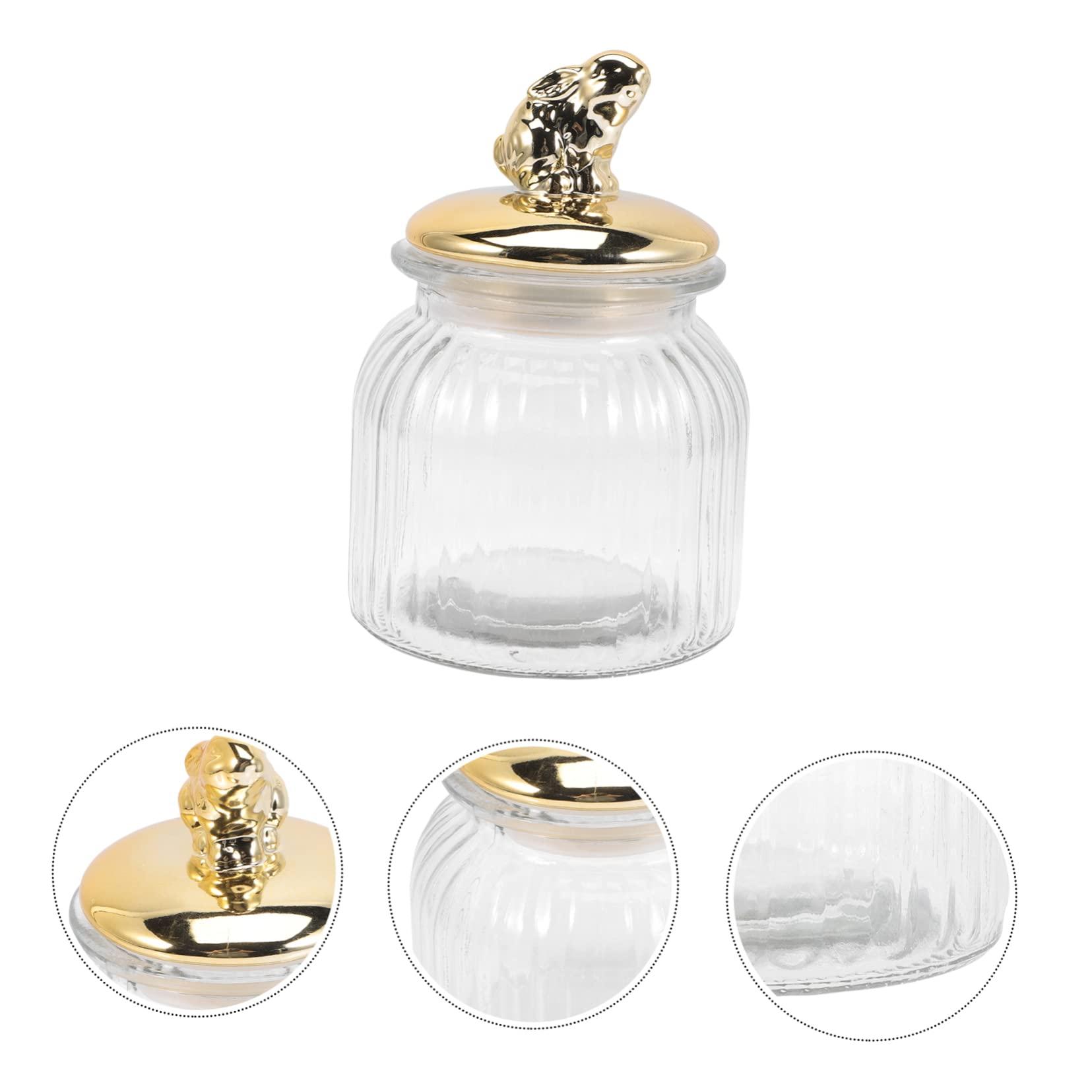 PRETYZOOM PRETYZOOM Rabbit Ear Glass Jar Glass Food Canister Glass Bunny Canister Loose Tea Container Candy Jar Candy Holder Containers with Lids Decor Treat Jar With Cover Ceramics Toothpick Jar