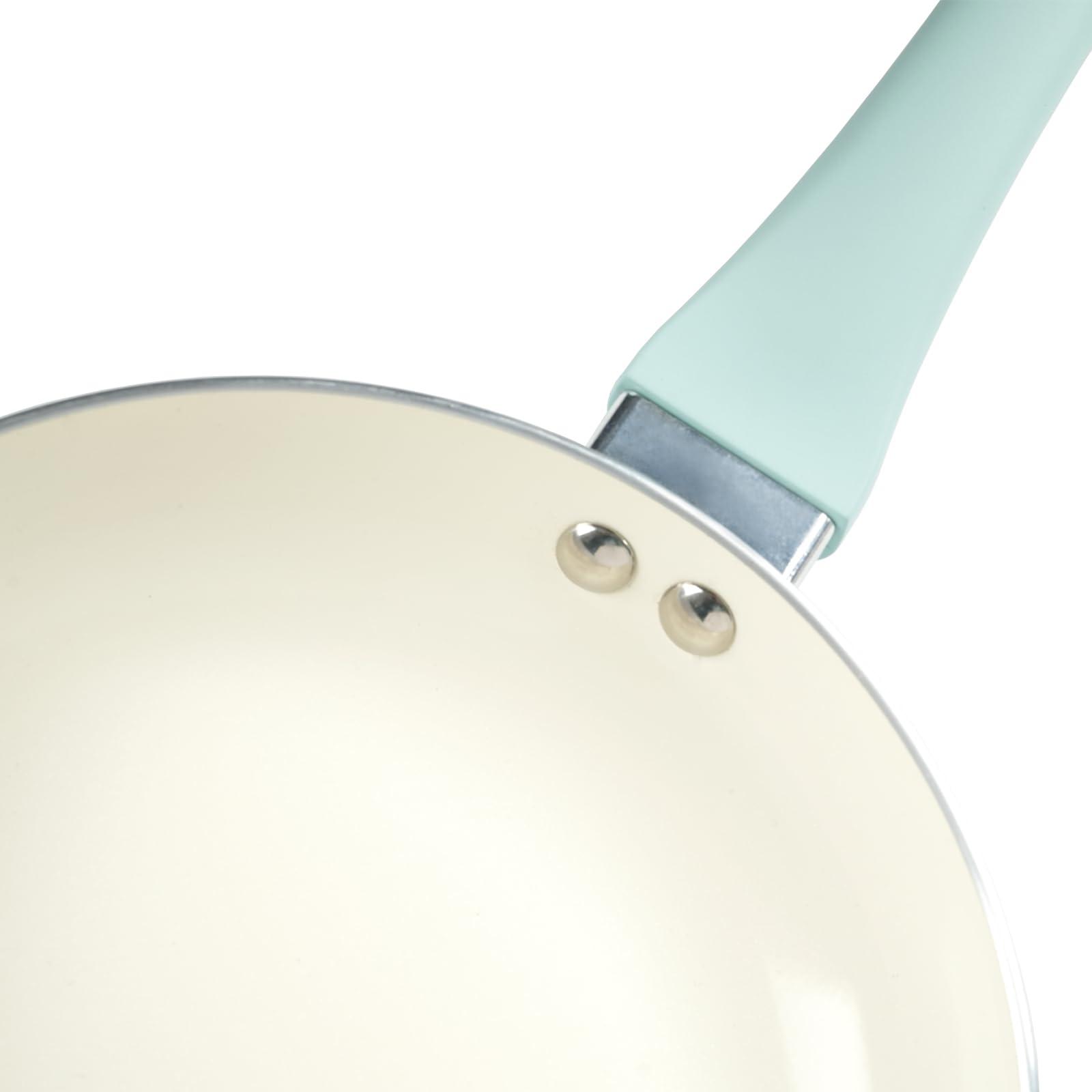 HAWOK HAWOK Kitchen Ceramic Non-stick coating Induction Cookware Sets - 15 Piece pressed Aluminum Pots and Frying Sauce Pans Set with BAKELITE Handles and Glass Lids, PFAS-Free