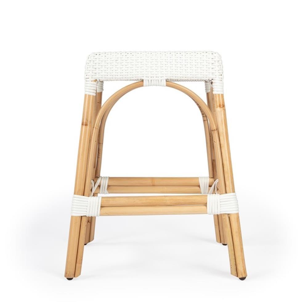 Butler Specialty Company Butler Specialty Company Robias Rattan 24.5\" Counter Stool - Glossy White