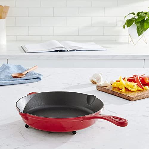 Cuisinart Cuisinart Chef's Classic Enameled Cast Iron 10-Inch Round Fry Pan, Cardinal Red