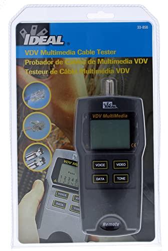 Ideal Industries IDEAL INDUSTRIES INC. 33-856 VDV Multimedia Voice/Data/Video Wiremap Tester, Electrical Tester for CAT3/5e/6/6A, RG-59/6/ 6 Quad Cables, 1 Tester