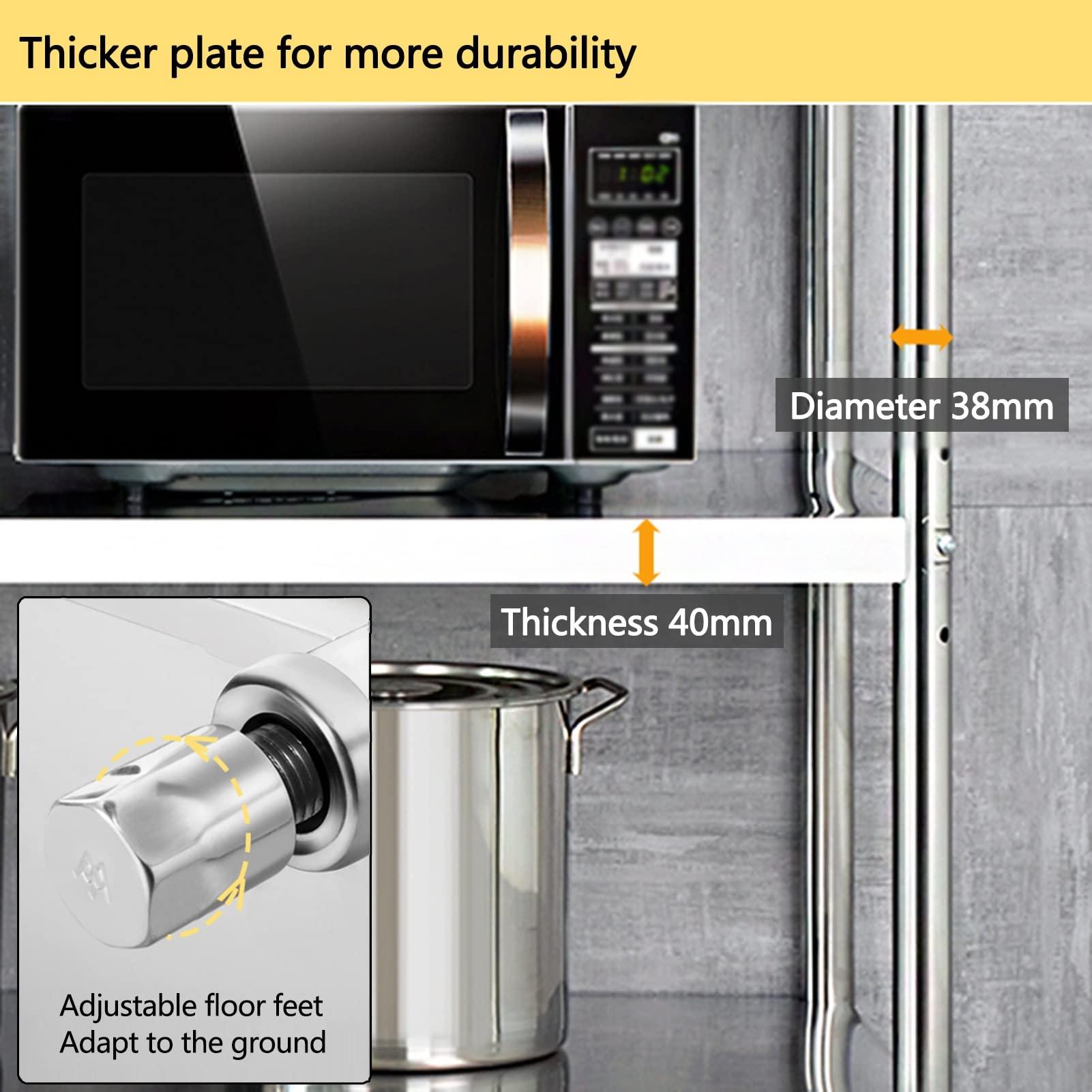 pujindu pujindu Stainless Steel Shelving, 3 Tier Shelf Storage Unit, Stainless Steel Heavy Duty Shelving for Kitchen Commercial Office Garage (Color : Silver, Size : 70x40x80cm)