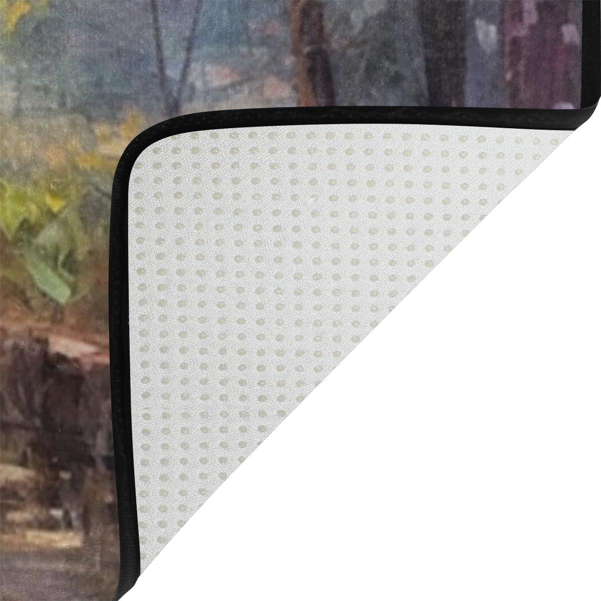 DNOVING Magnolia Garden Design Area Rugs 4 ft x 6 ft Soft and Non-Slip Suitable for Bedroom, Living Room, and Bathroom Washable & Durable Carpet AR-087373075