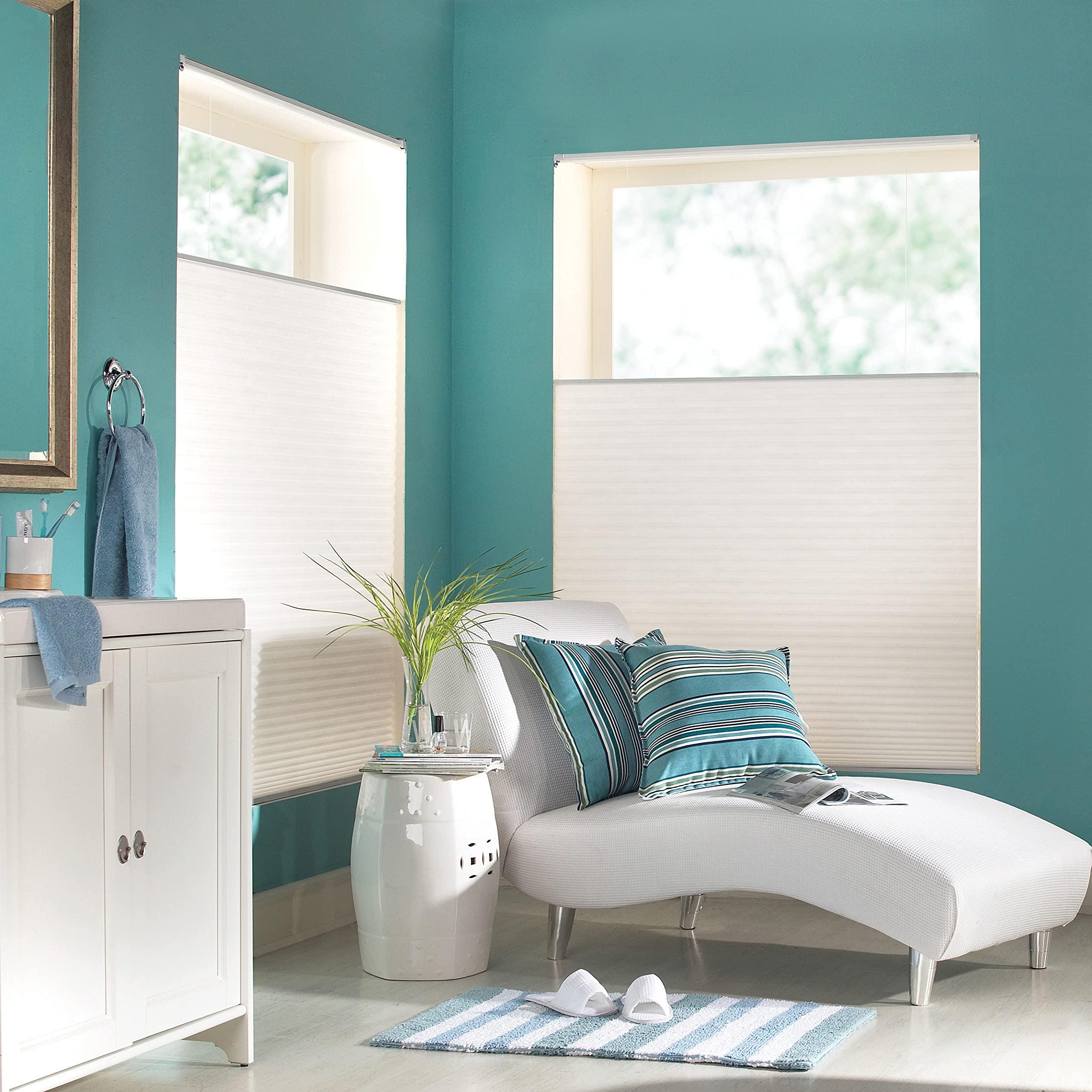 getopblinds Cordless Cellular Shades,Top Down Bottom Up Sahdes, Blackout Honeycomb Blinds,Room Darkening,Blackout Grey,69 1/2" W x 60" H,Blackout Shades and Blinds for Indoor Windows,Custom Size:16"~80" Wide