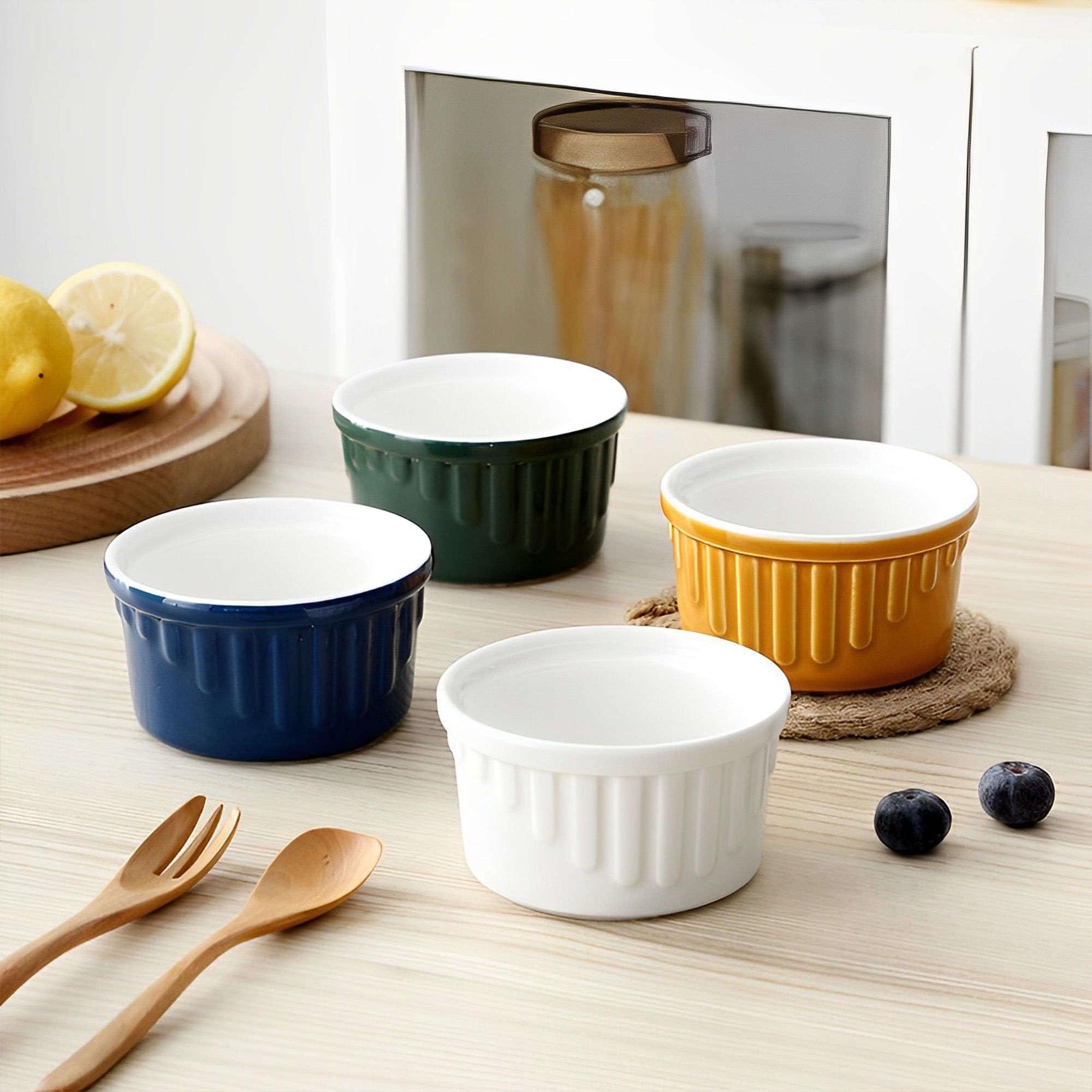 TYMYYS TYMYYS Ramekins 6 Oz Oven Safe, Creme Brulee Ramekins, Souffle Cups, Souffle Dishes For Oven-White-Set of 8