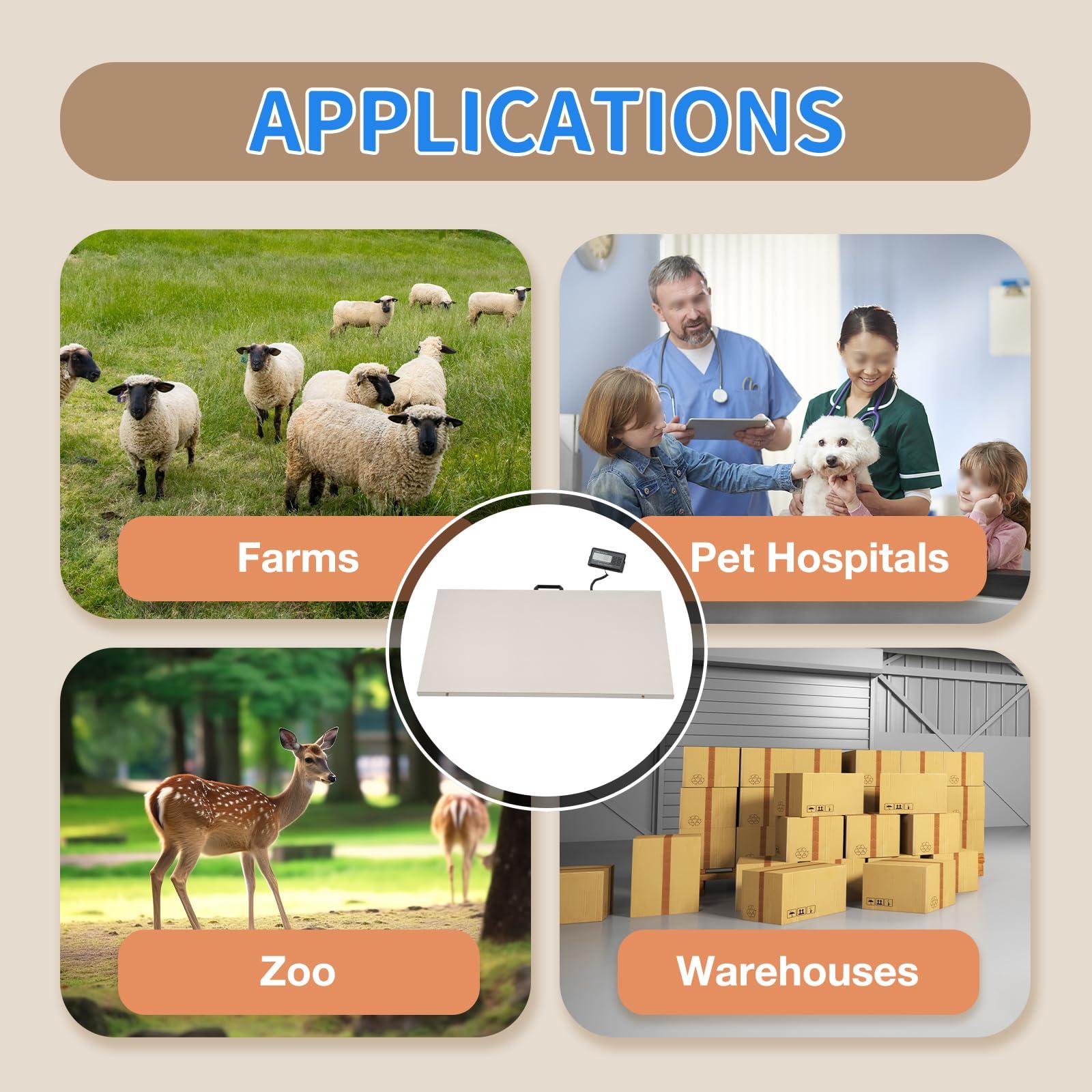 YIYIONCE YIYIONCE Digital Pet Scale 660LBS/300KG Cats Dog Weight Scales for Large Breed 40.5"x21" Stainless Steel Pets Scale Platform with LCD Display Cat Scales for Body Weight Animal Scale | US Stock